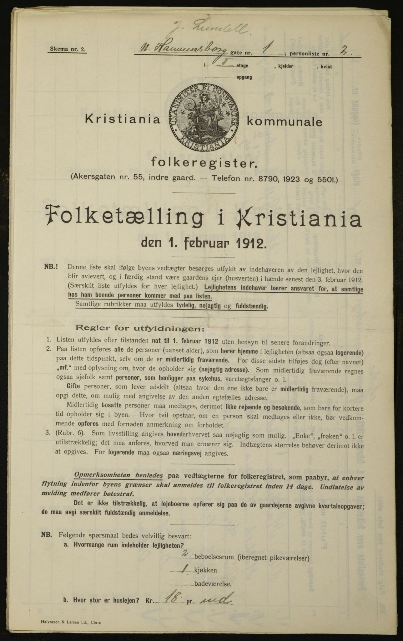 OBA, Municipal Census 1912 for Kristiania, 1912, p. 69748