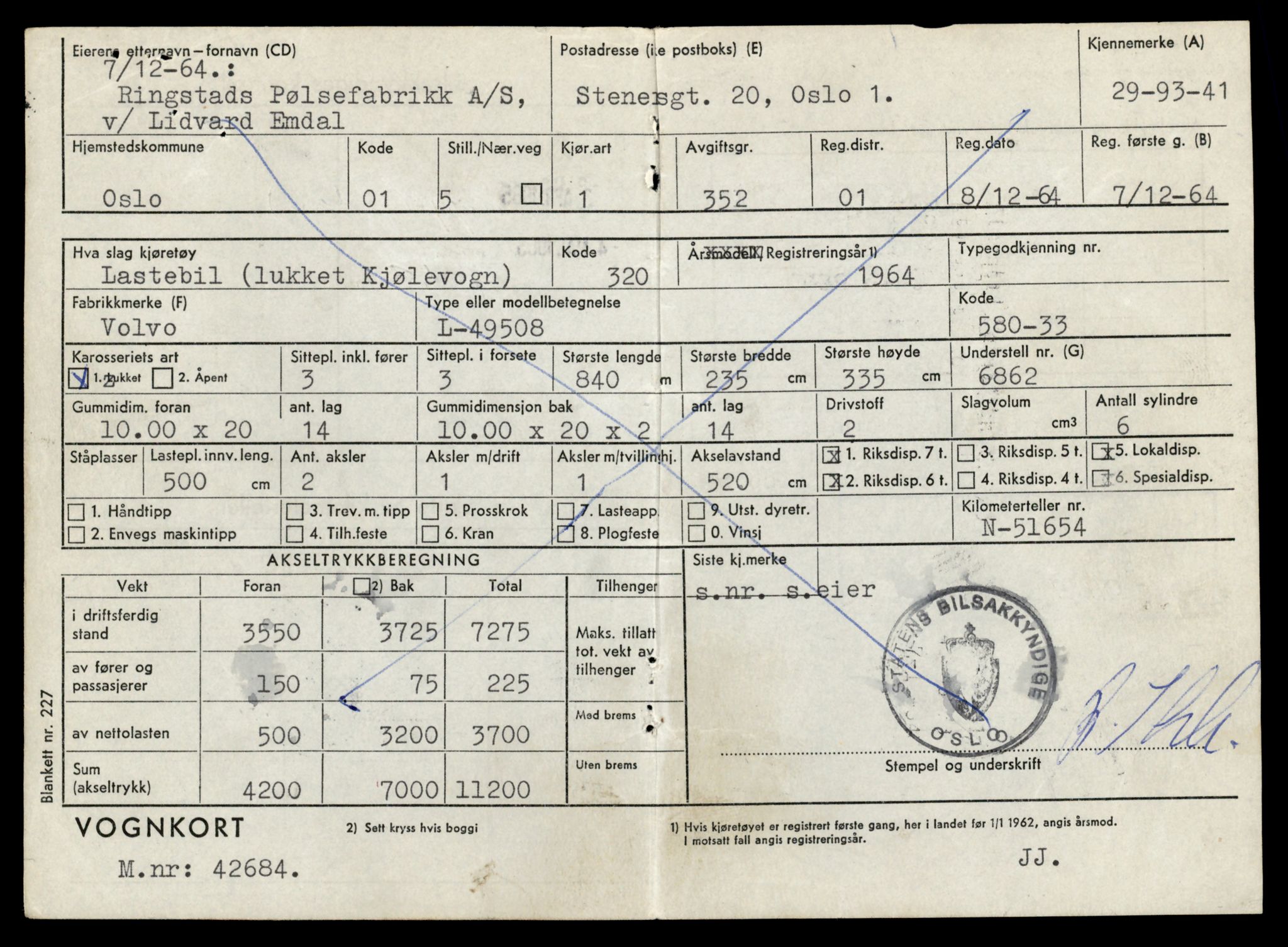 Møre og Romsdal vegkontor - Ålesund trafikkstasjon, SAT/A-4099/F/Fe/L0033: Registreringskort for kjøretøy T 12151 - T 12474, 1927-1998, p. 2757