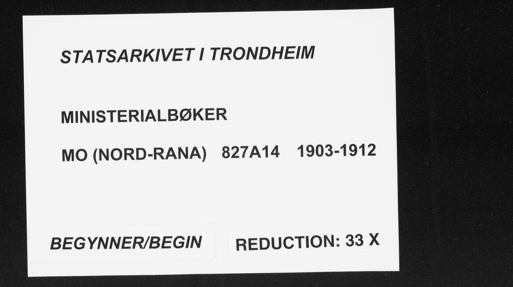 Ministerialprotokoller, klokkerbøker og fødselsregistre - Nordland, SAT/A-1459/827/L0402: Parish register (official) no. 827A14, 1903-1912