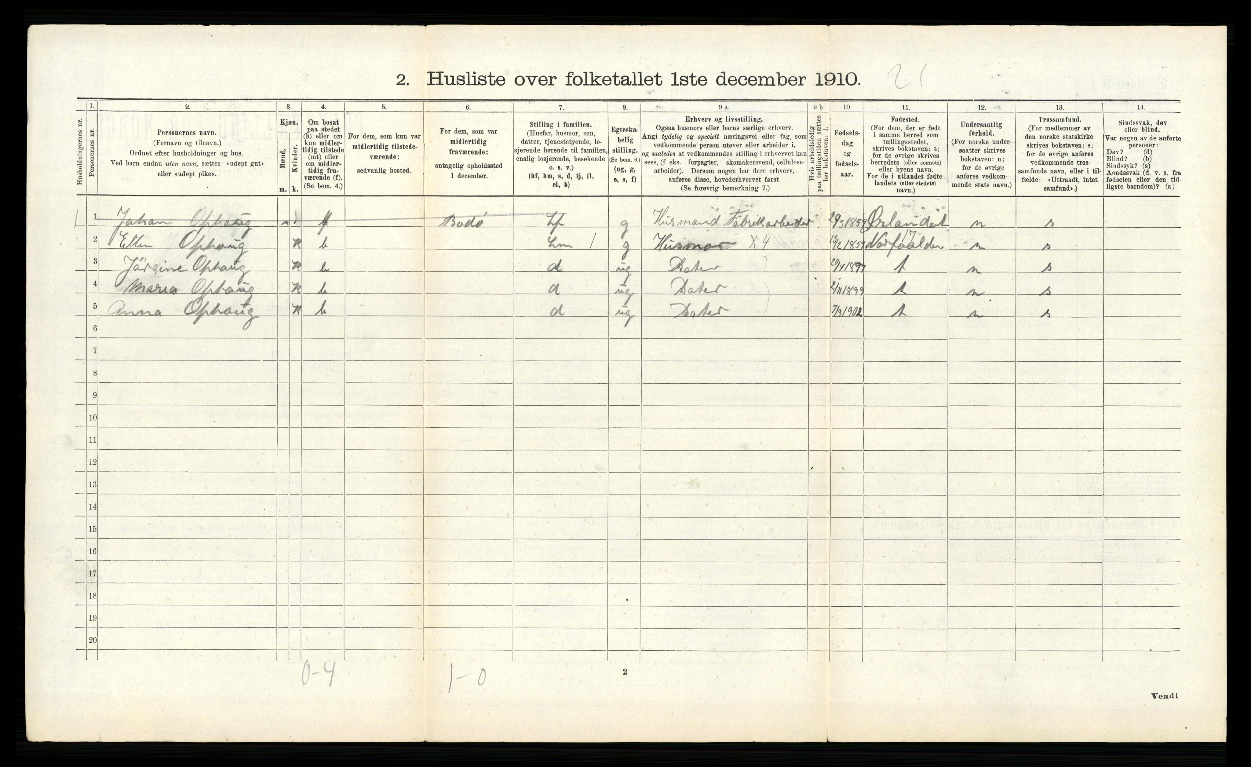 RA, 1910 census for Bodin, 1910, p. 358