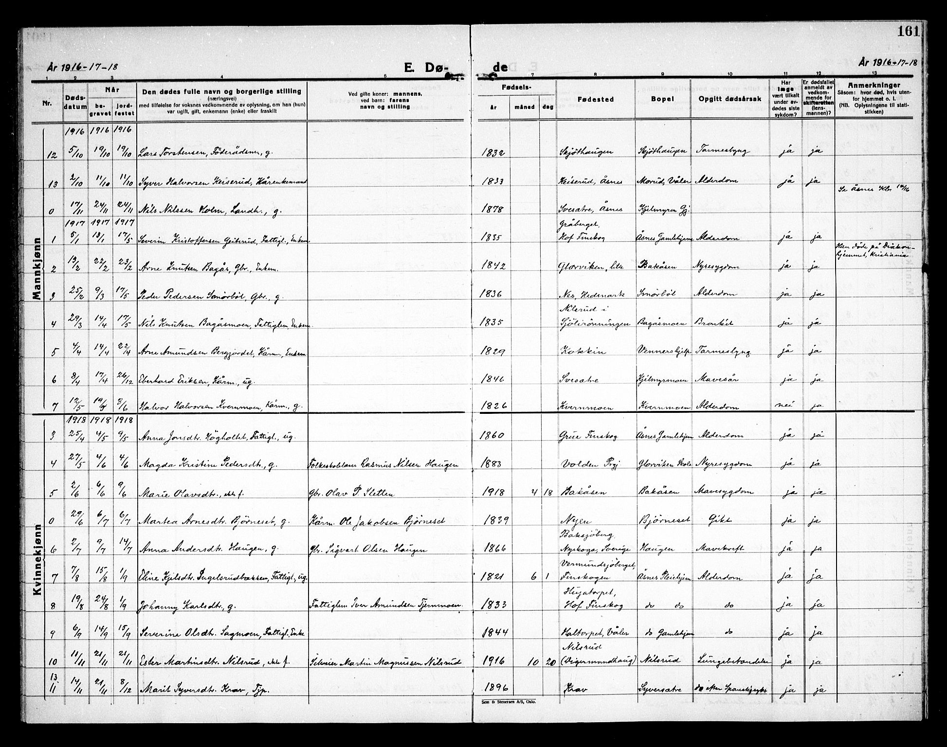 Åsnes prestekontor, AV/SAH-PREST-042/H/Ha/Haa/L0000D: Parish register (official) no. 0B, 1890-1929, p. 161