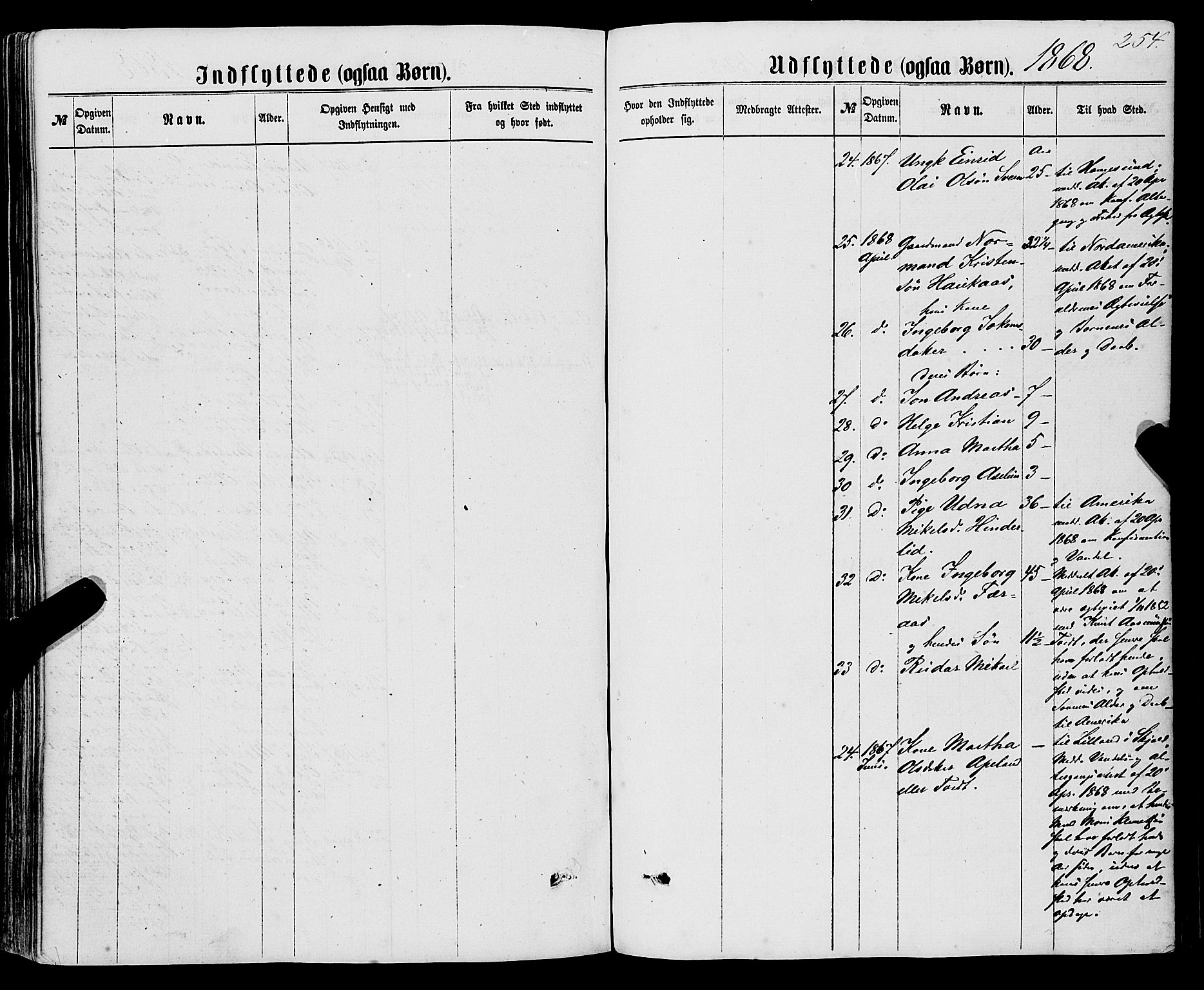 Sveio Sokneprestembete, SAB/A-78501/H/Haa: Parish register (official) no. A 1, 1861-1877, p. 254