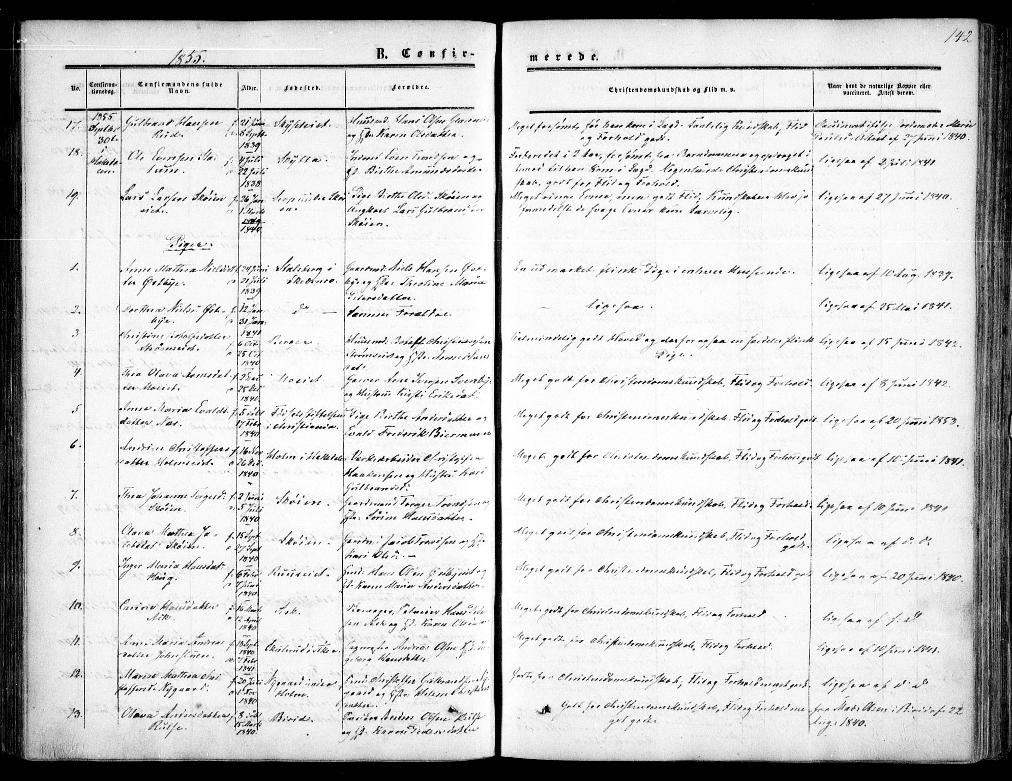 Nittedal prestekontor Kirkebøker, AV/SAO-A-10365a/F/Fa/L0005: Parish register (official) no. I 5, 1850-1862, p. 142