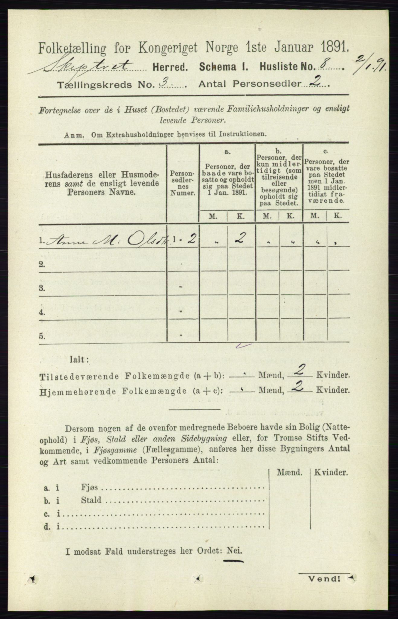 RA, 1891 census for 0127 Skiptvet, 1891, p. 1138