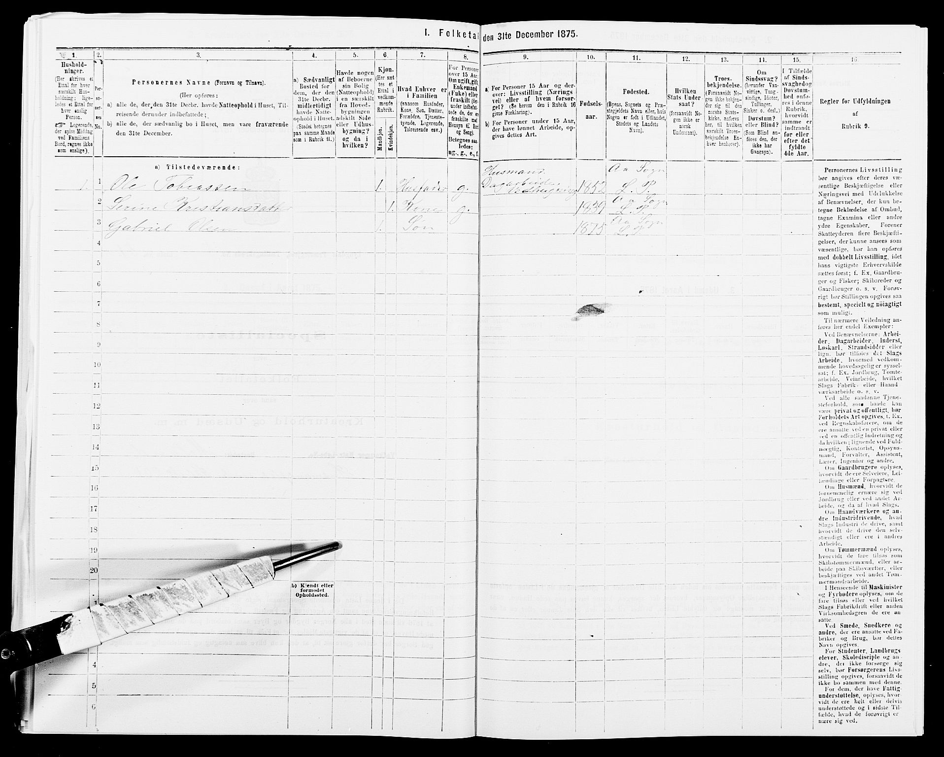 SAK, 1875 census for 1032P Lyngdal, 1875, p. 918