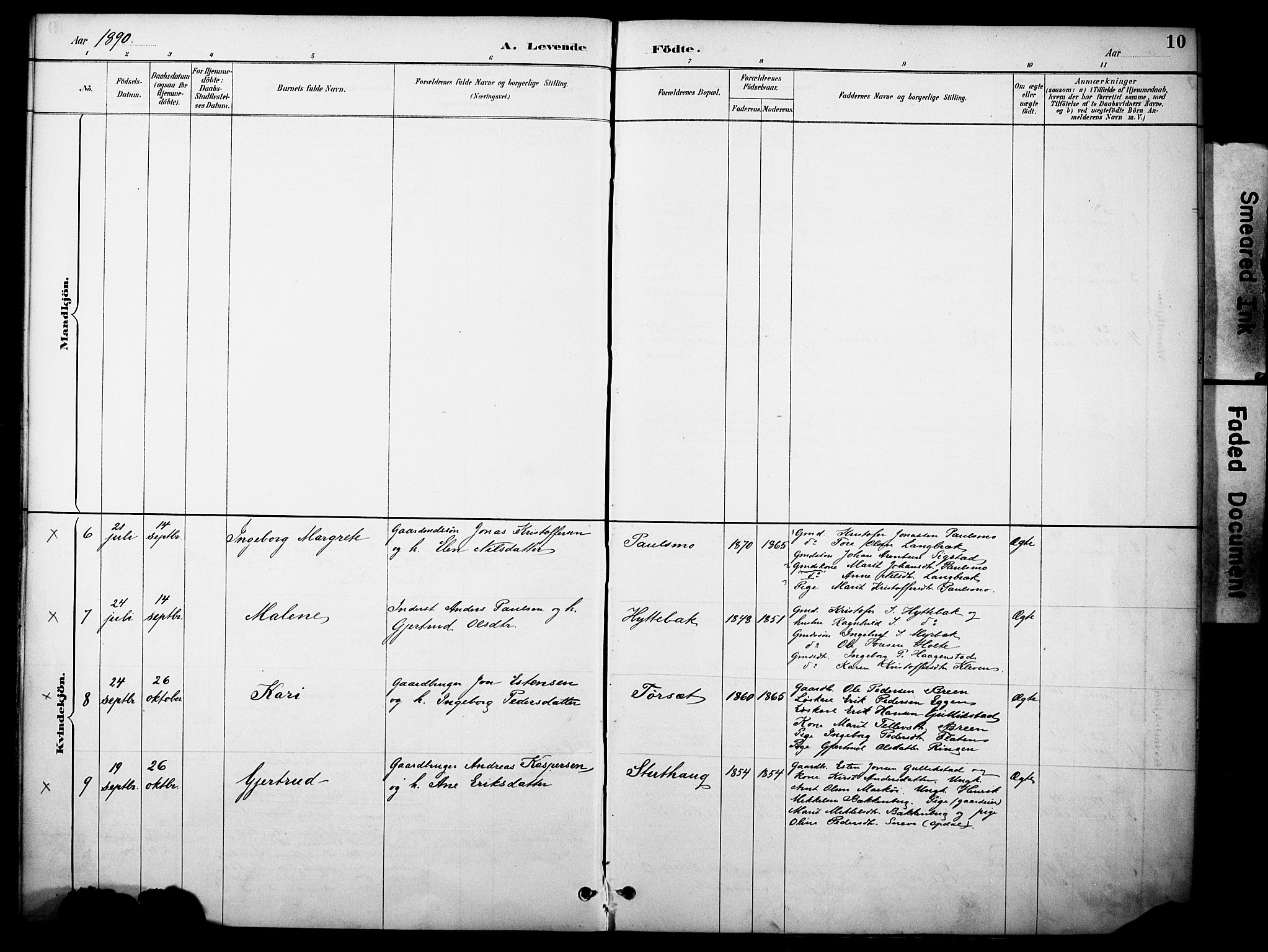 Kvikne prestekontor, AV/SAH-PREST-064/H/Ha/Haa/L0007: Parish register (official) no. 7, 1887-1911, p. 10