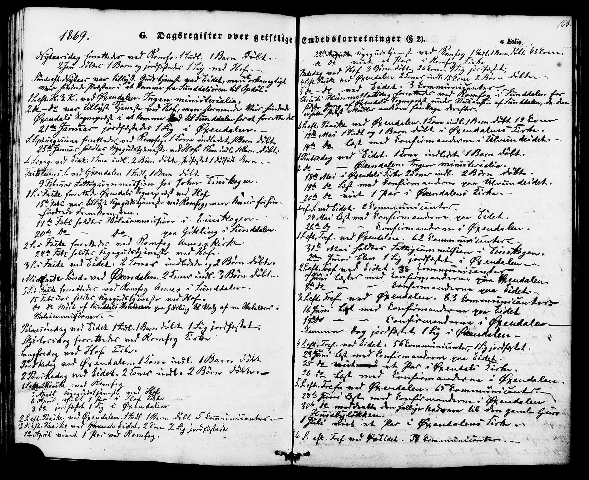 Ministerialprotokoller, klokkerbøker og fødselsregistre - Møre og Romsdal, SAT/A-1454/588/L1004: Parish register (official) no. 588A01, 1854-1870, p. 168