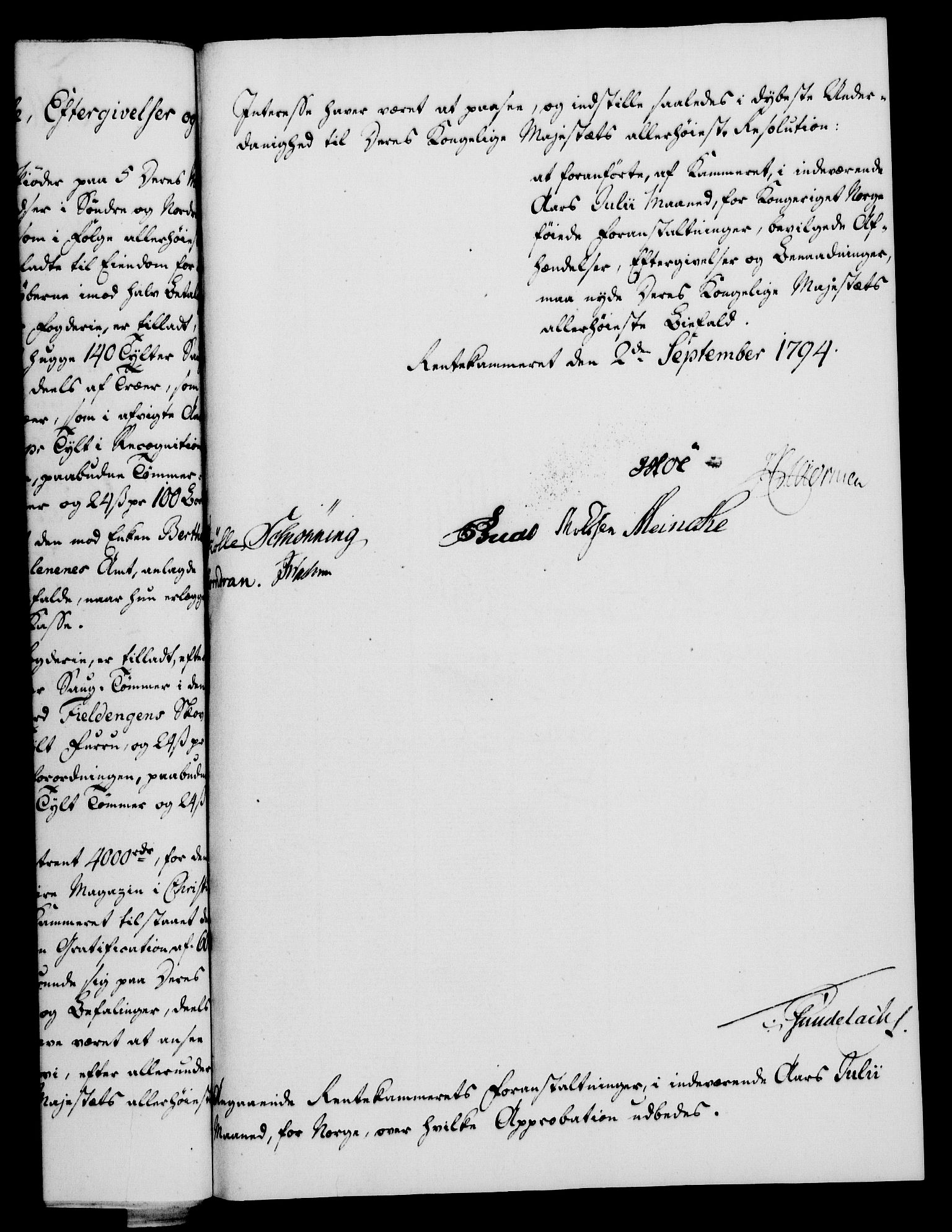 Rentekammeret, Kammerkanselliet, RA/EA-3111/G/Gf/Gfa/L0076: Norsk relasjons- og resolusjonsprotokoll (merket RK 52.76), 1794, p. 357