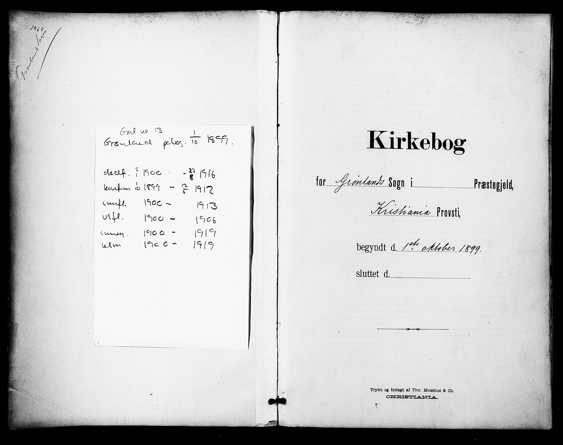 Grønland prestekontor Kirkebøker, SAO/A-10848/F/Fa/L0015: Parish register (official) no. 15, 1899-1919