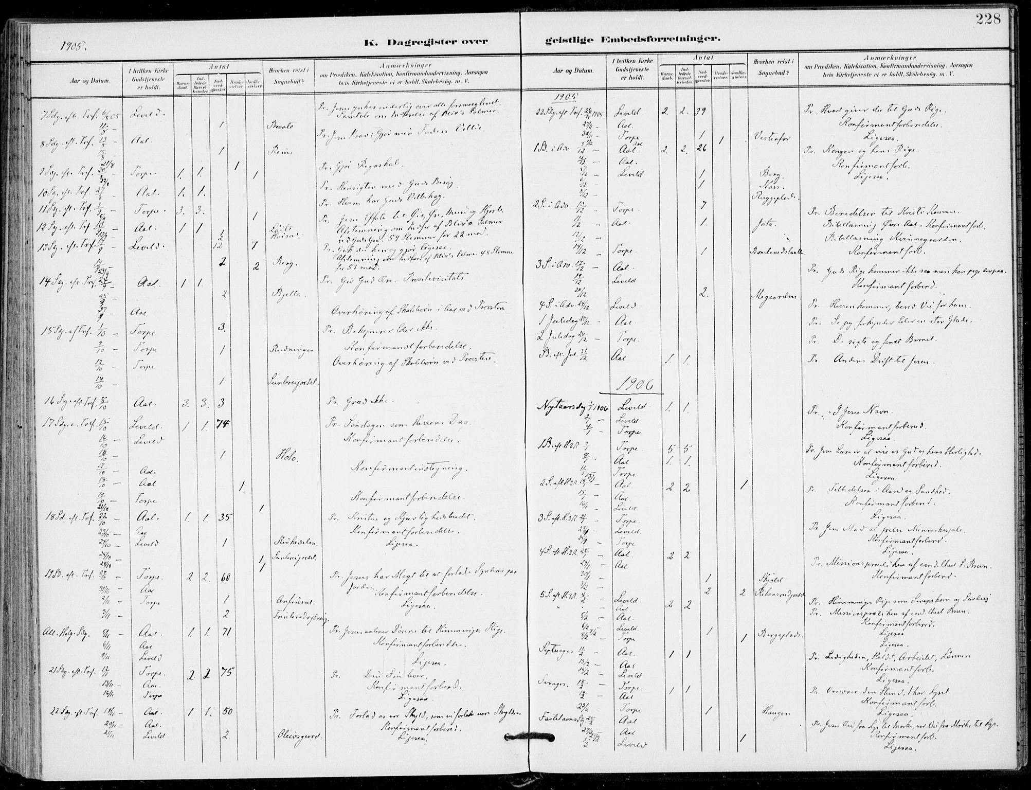 Ål kirkebøker, SAKO/A-249/F/Fa/L0009: Parish register (official) no. I 9, 1897-1915, p. 228