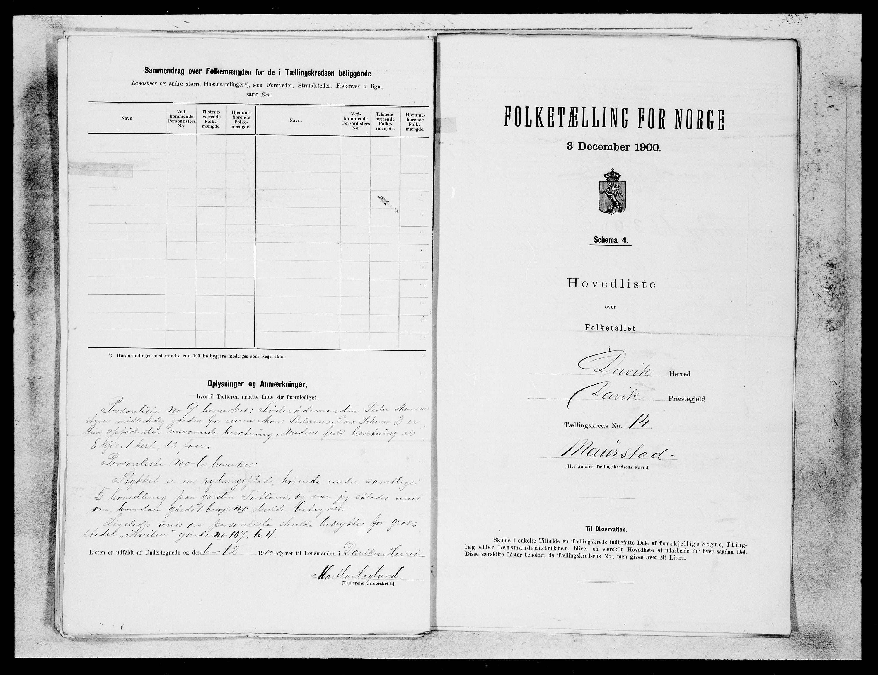 SAB, 1900 census for Davik, 1900, p. 27