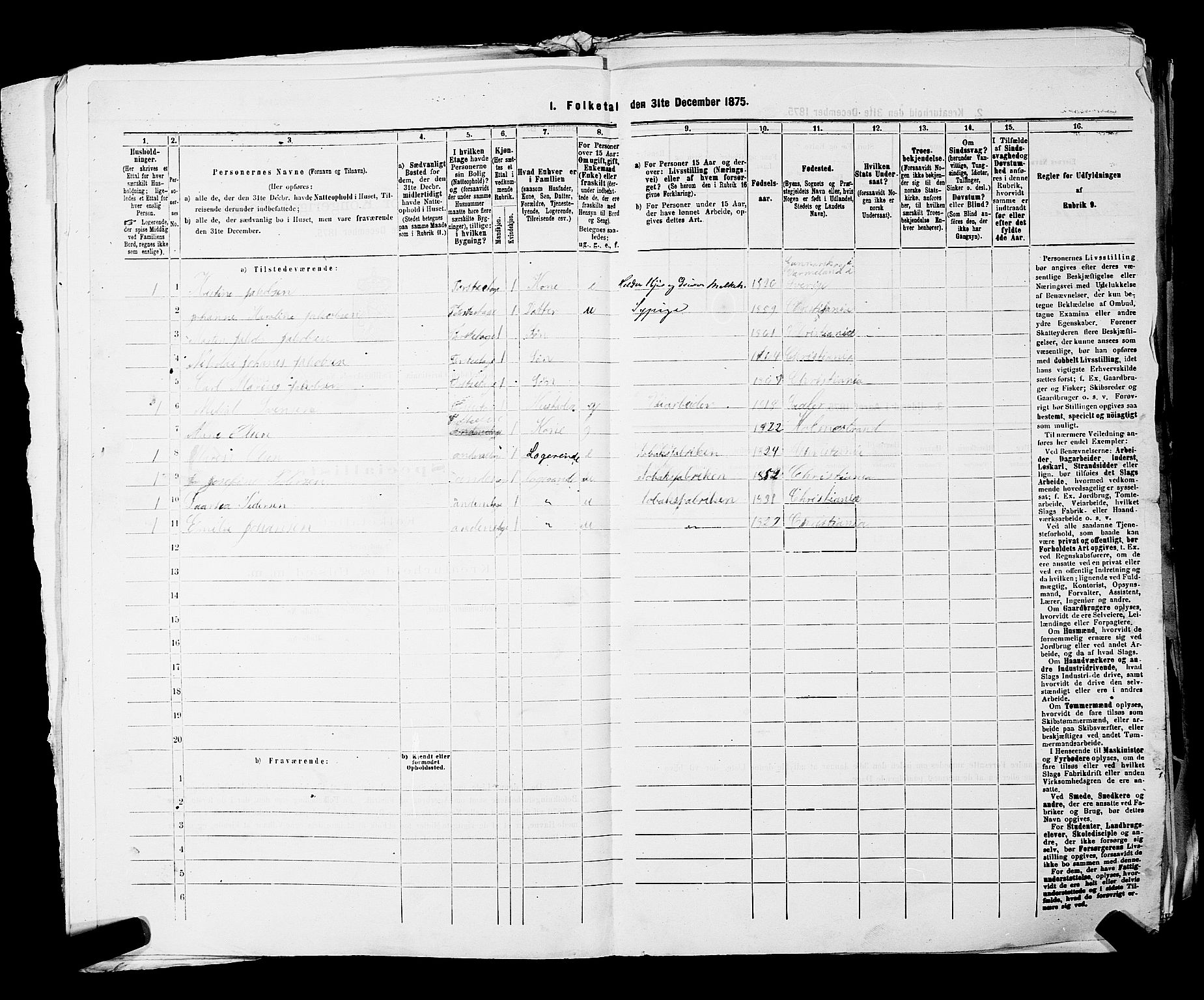 RA, 1875 census for 0301 Kristiania, 1875, p. 8864