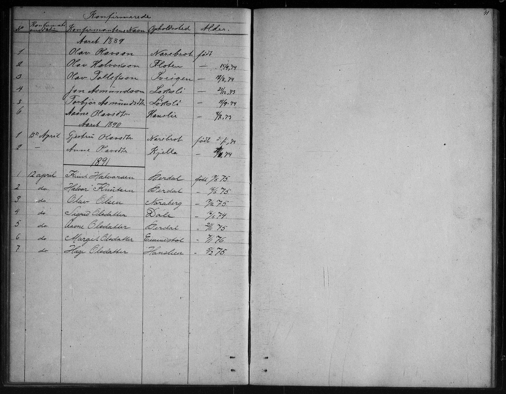 Vinje kirkebøker, SAKO/A-312/G/Gb/L0002: Parish register (copy) no. II 2, 1849-1891, p. 41