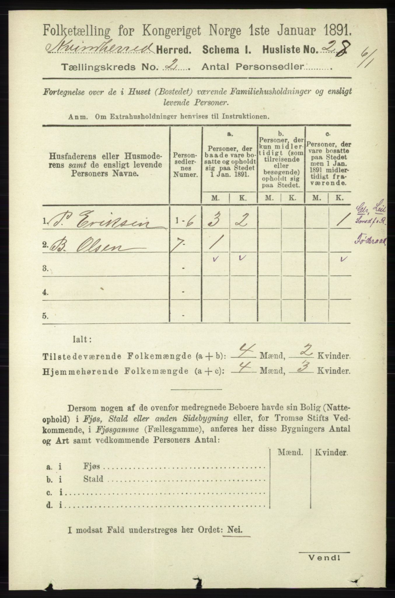 RA, 1891 census for 1224 Kvinnherad, 1891, p. 621