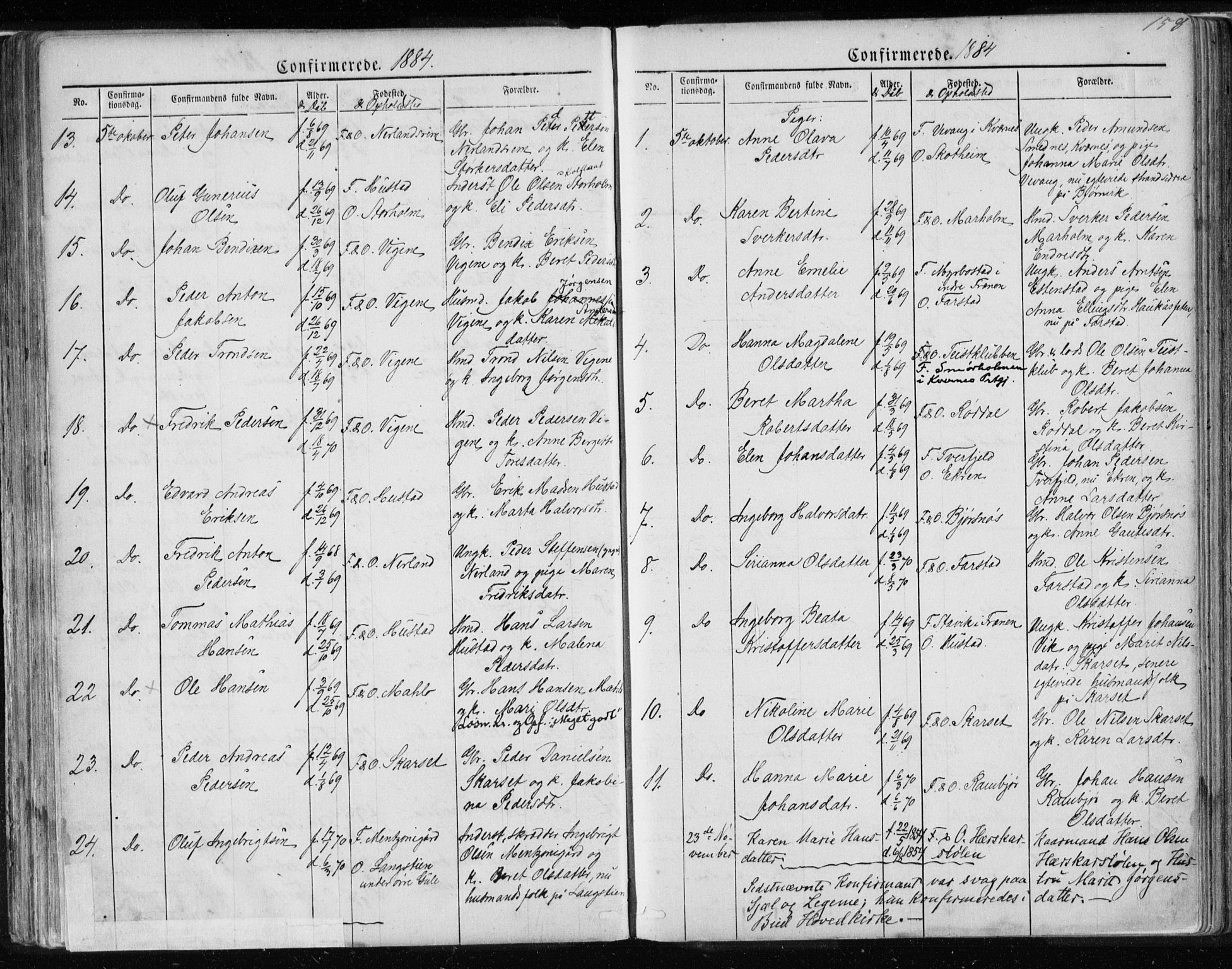 Ministerialprotokoller, klokkerbøker og fødselsregistre - Møre og Romsdal, AV/SAT-A-1454/567/L0782: Parish register (copy) no. 567C02, 1867-1886, p. 158