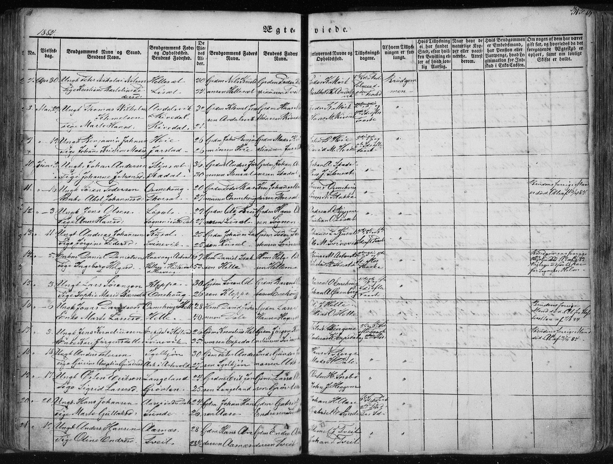 Fjaler sokneprestembete, SAB/A-79801/H/Haa/Haaa/L0006: Parish register (official) no. A 6, 1835-1884, p. 313