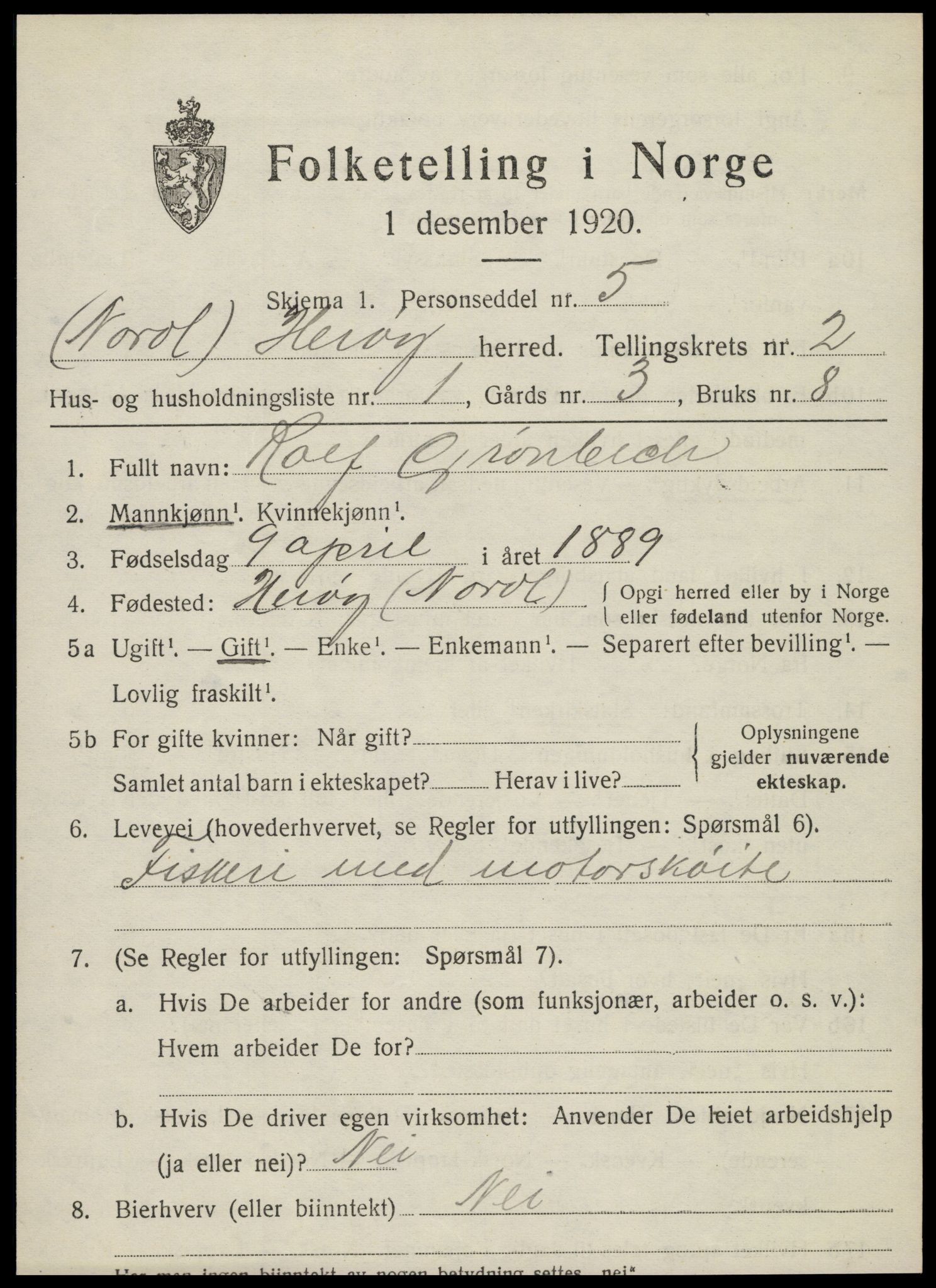 SAT, 1920 census for Herøy, 1920, p. 1322