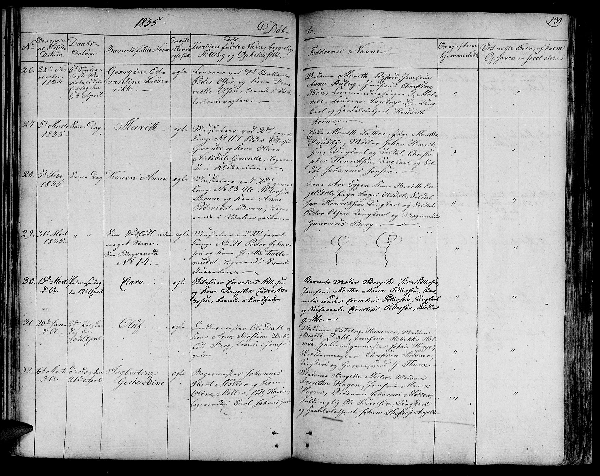 Ministerialprotokoller, klokkerbøker og fødselsregistre - Sør-Trøndelag, AV/SAT-A-1456/602/L0108: Parish register (official) no. 602A06, 1821-1839, p. 139