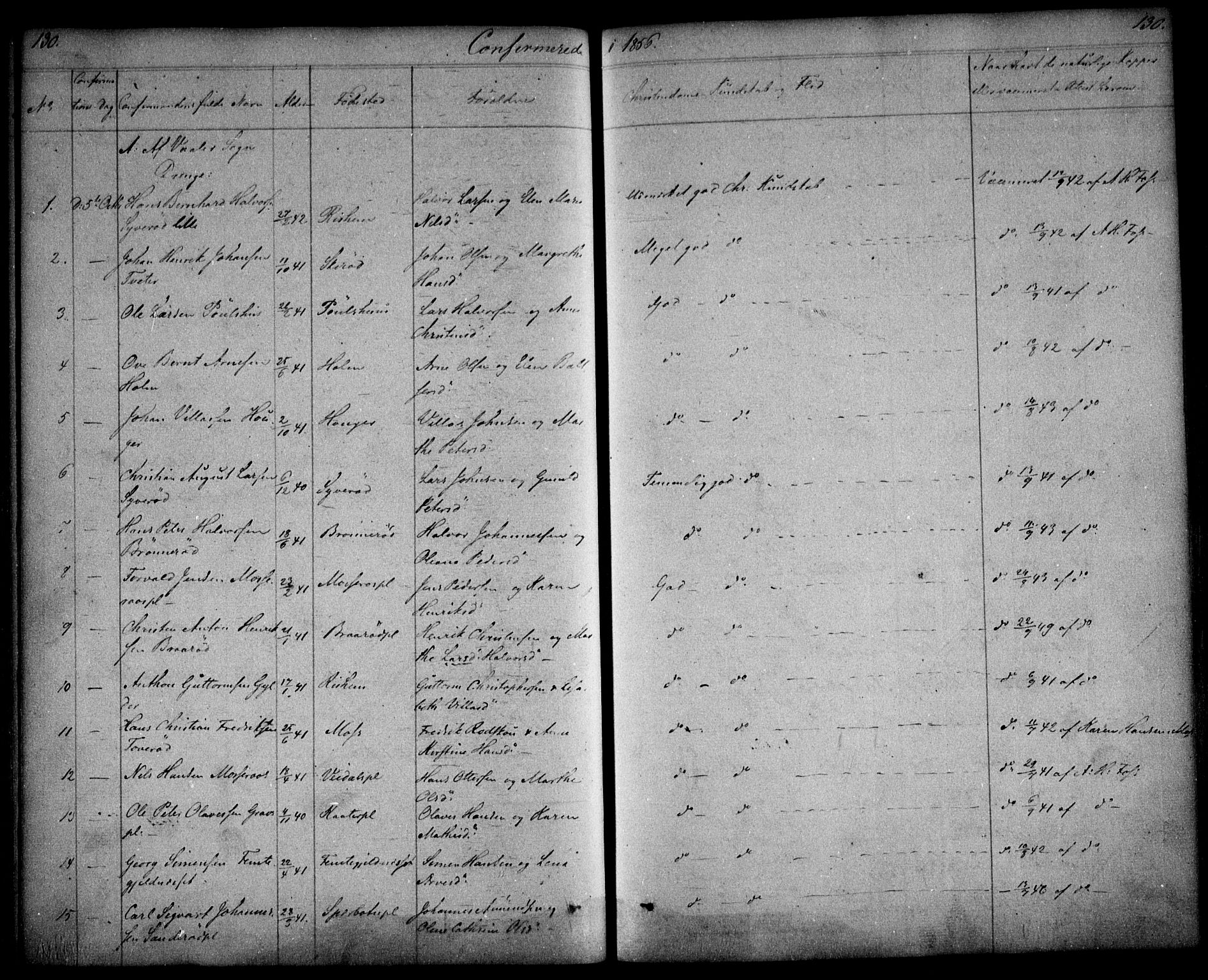 Våler prestekontor Kirkebøker, AV/SAO-A-11083/F/Fa/L0006: Parish register (official) no. I 6, 1840-1861, p. 130