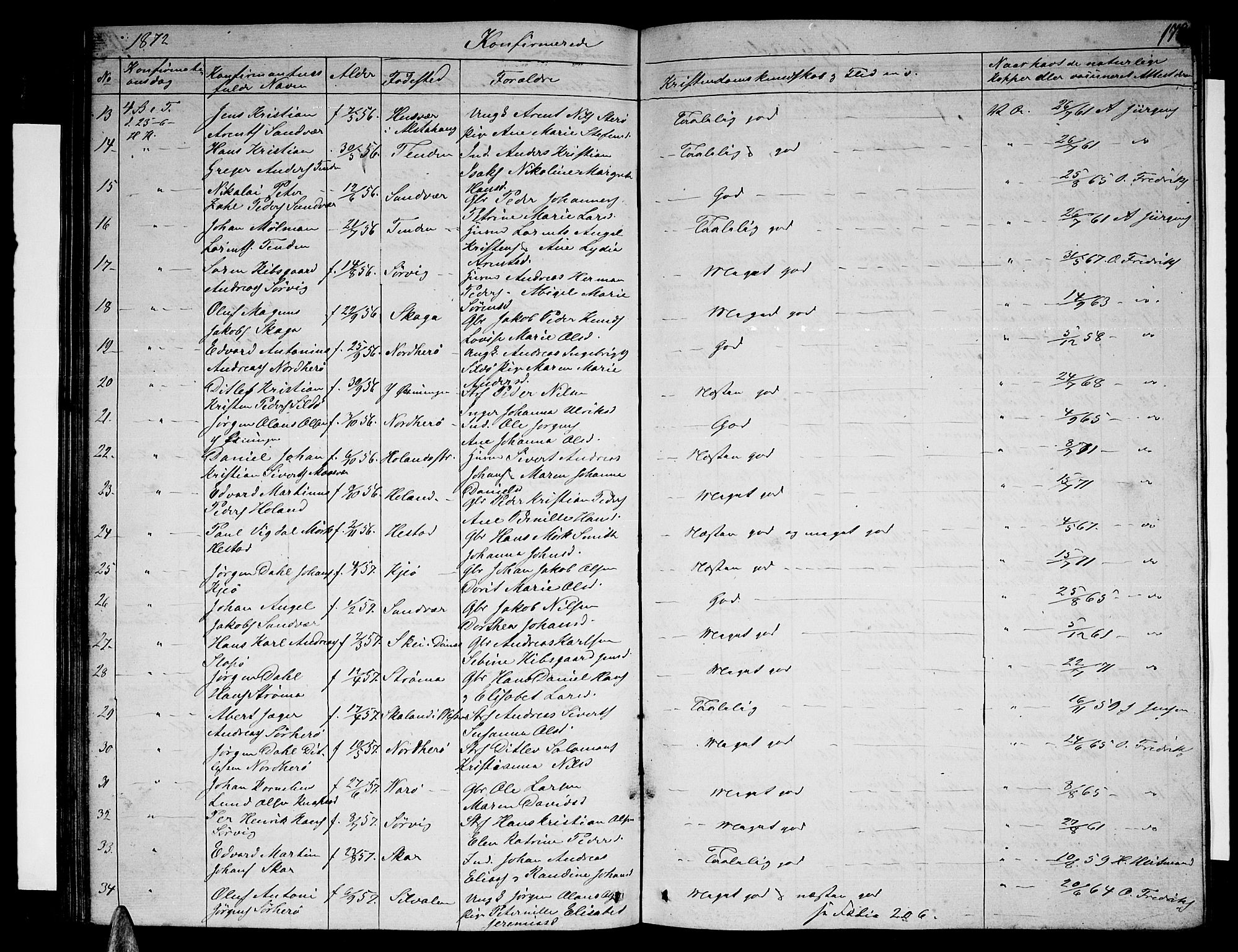 Ministerialprotokoller, klokkerbøker og fødselsregistre - Nordland, AV/SAT-A-1459/834/L0512: Parish register (copy) no. 834C03, 1862-1877, p. 178