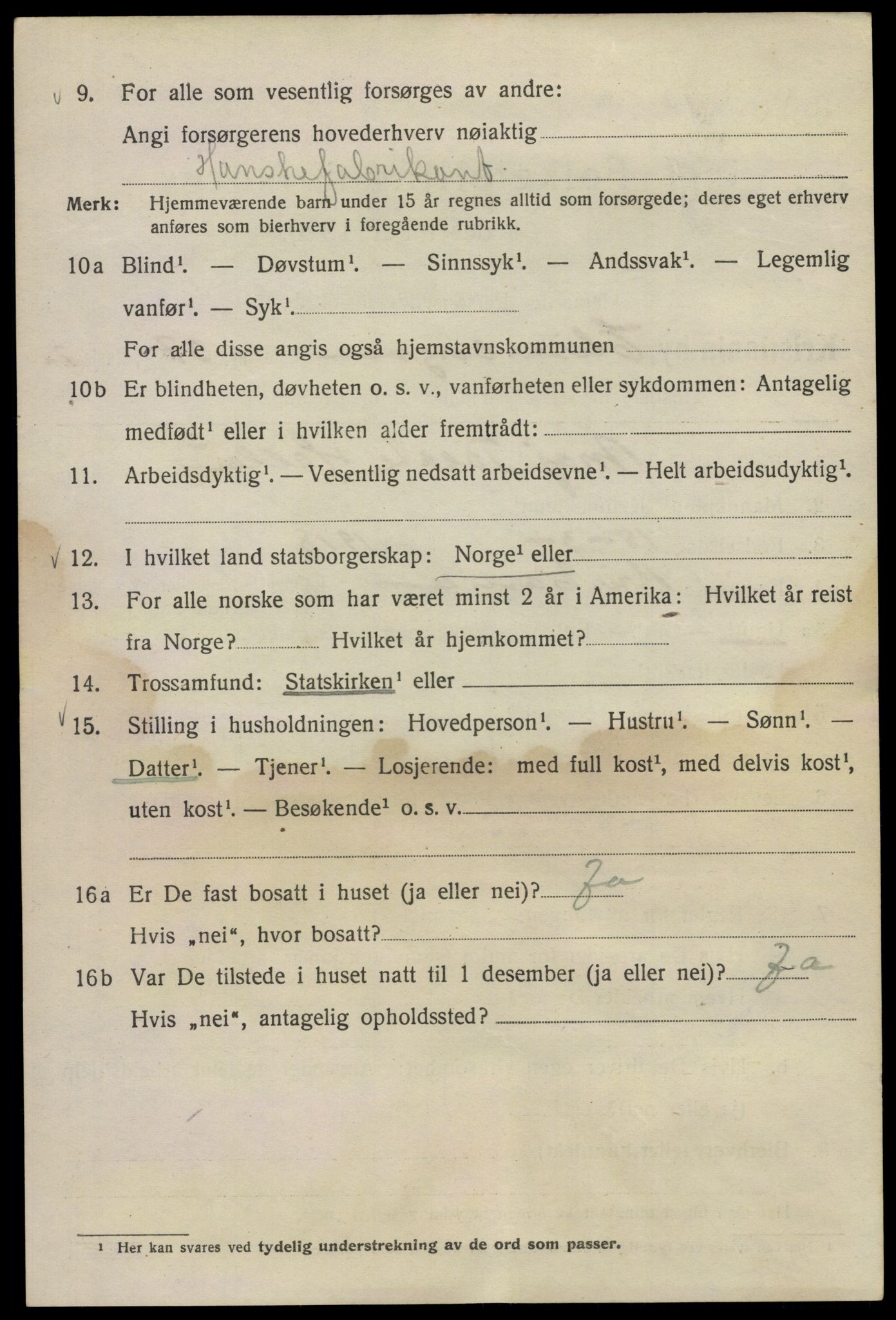 SAO, 1920 census for Kristiania, 1920, p. 215022