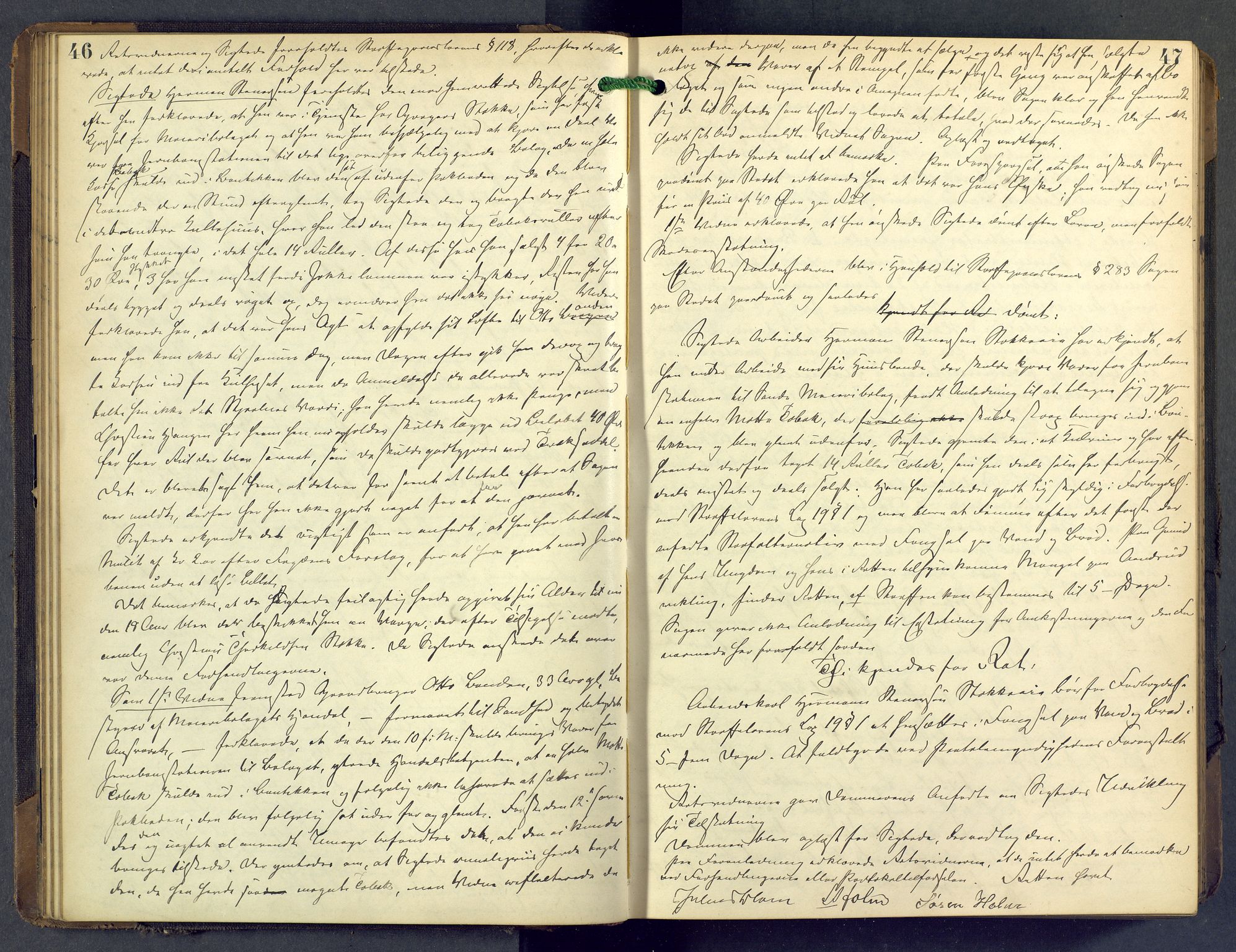 Nordre Jarlsberg sorenskriveri, AV/SAKO-A-80/F/Fb/Fba/L0028: Ekstrarettsprotokoll, 1891-1897, p. 46-47