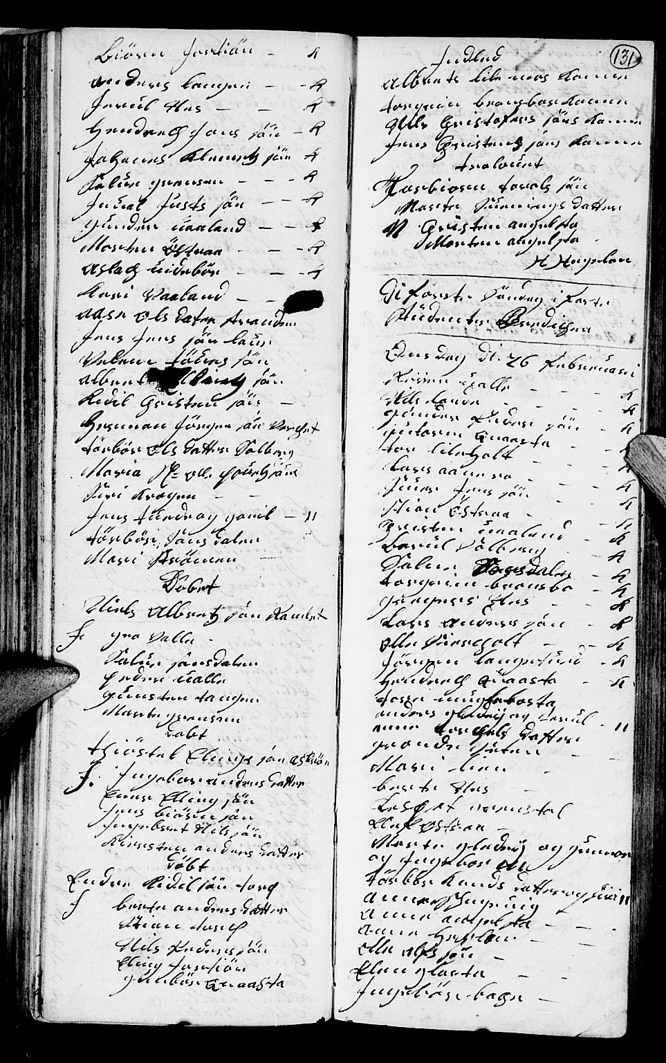 Holt sokneprestkontor, AV/SAK-1111-0021/F/Fb/L0004: Parish register (copy) no. B 4, 1730-1746, p. 131