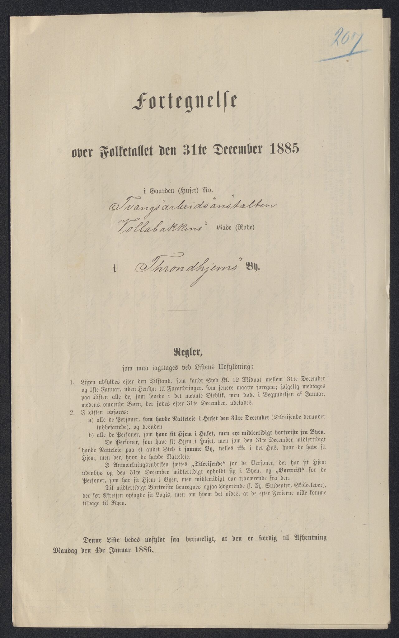 SAT, 1885 census for 1601 Trondheim, 1885, p. 2509