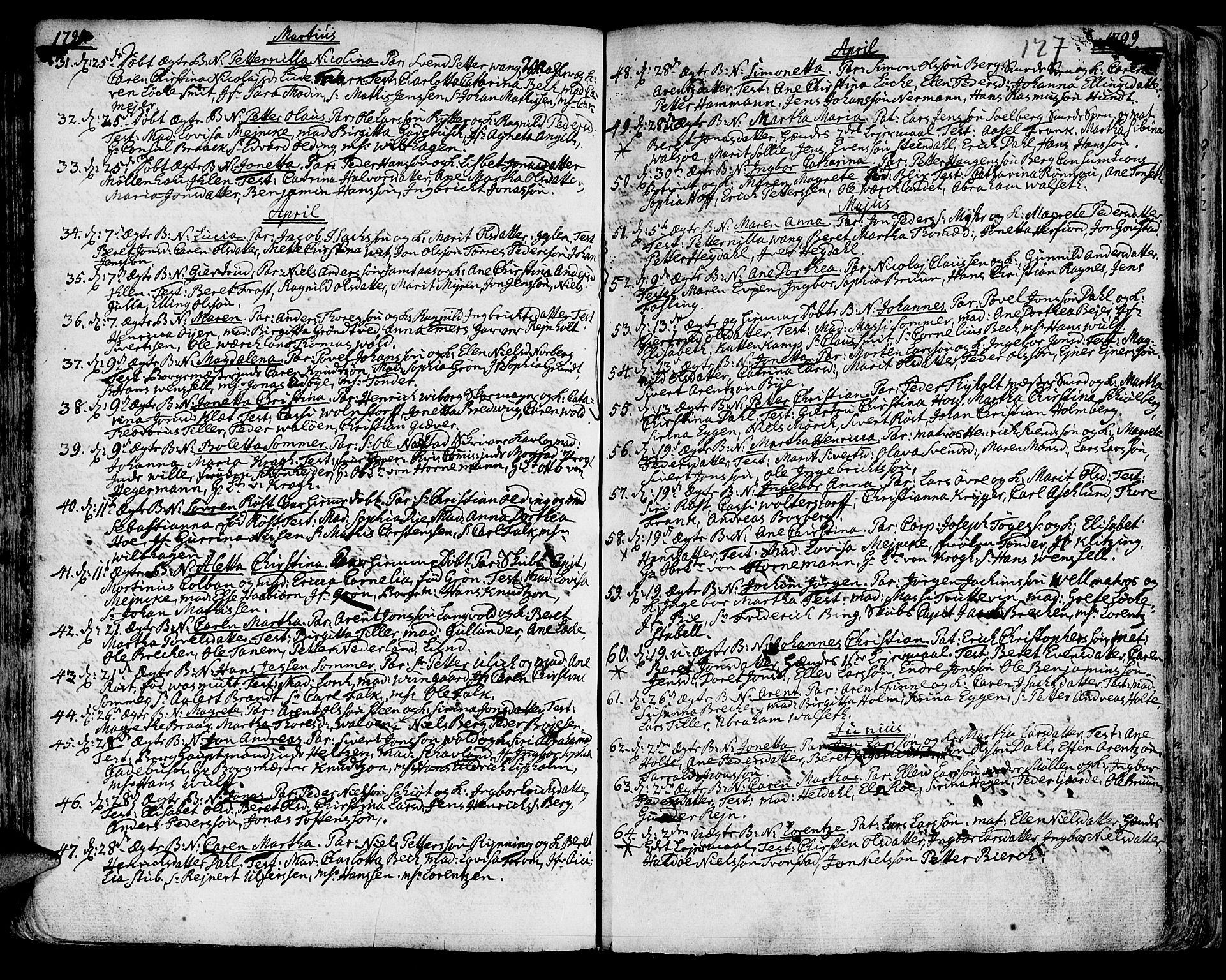 Ministerialprotokoller, klokkerbøker og fødselsregistre - Sør-Trøndelag, SAT/A-1456/601/L0039: Parish register (official) no. 601A07, 1770-1819, p. 127
