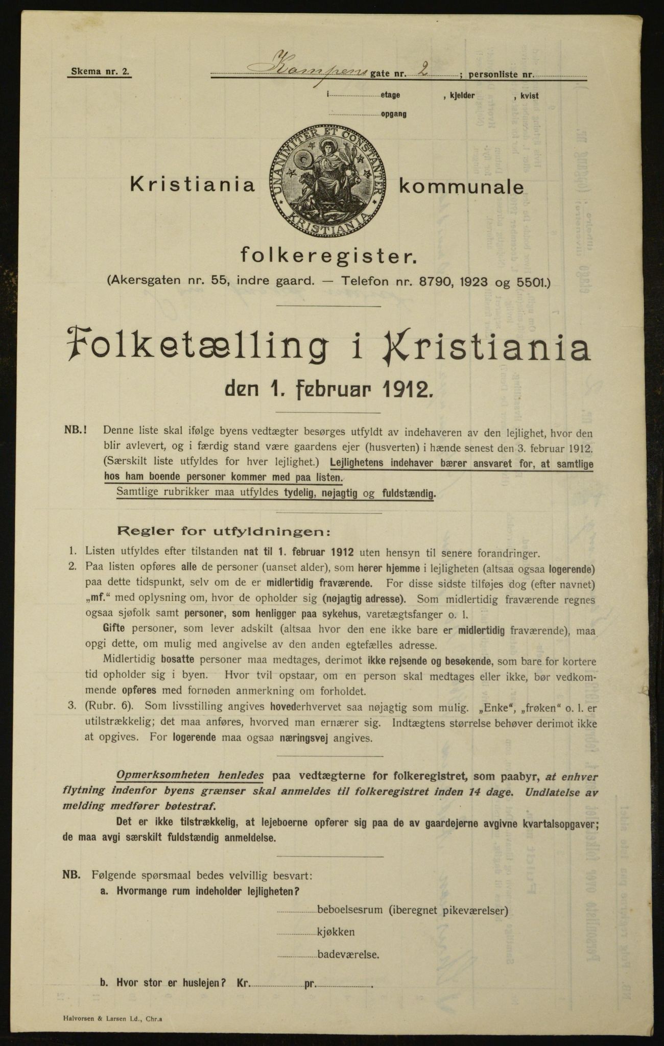 OBA, Municipal Census 1912 for Kristiania, 1912, p. 48055