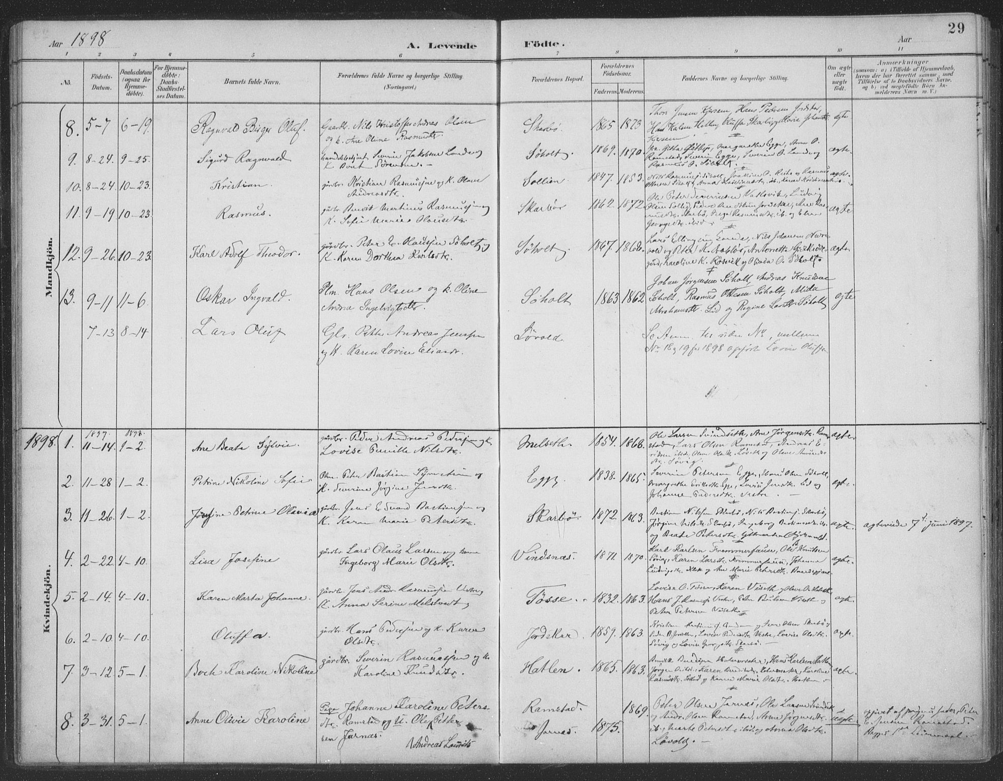 Ministerialprotokoller, klokkerbøker og fødselsregistre - Møre og Romsdal, AV/SAT-A-1454/522/L0316: Parish register (official) no. 522A11, 1890-1911, p. 29