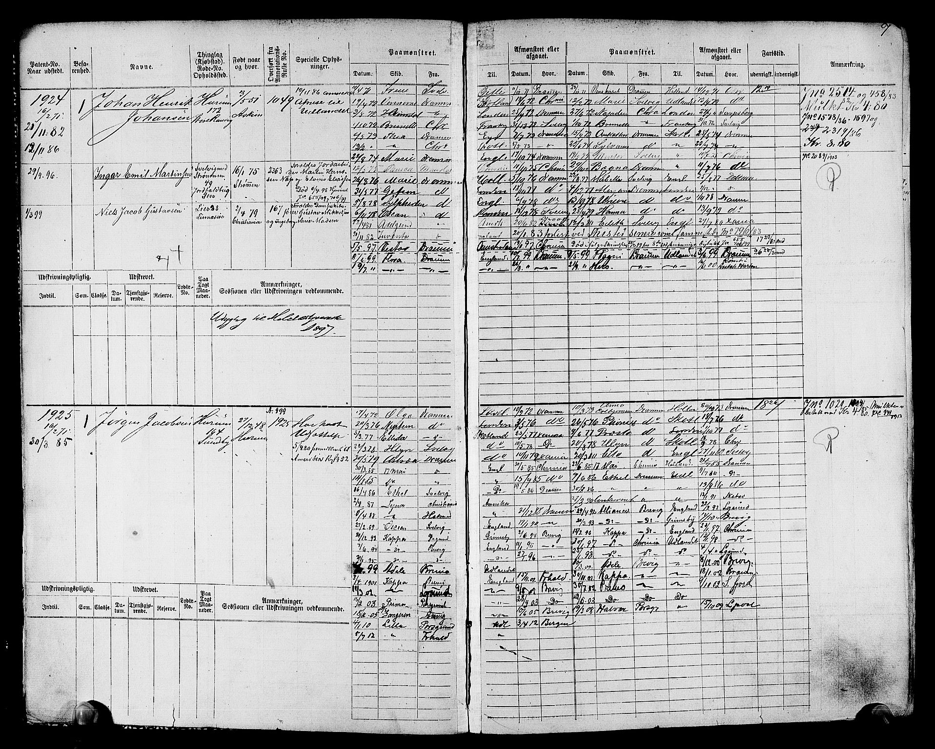 Drammen innrulleringsdistrikt, AV/SAKO-A-781/F/Fc/L0003: Hovedrulle, 1871, p. 8