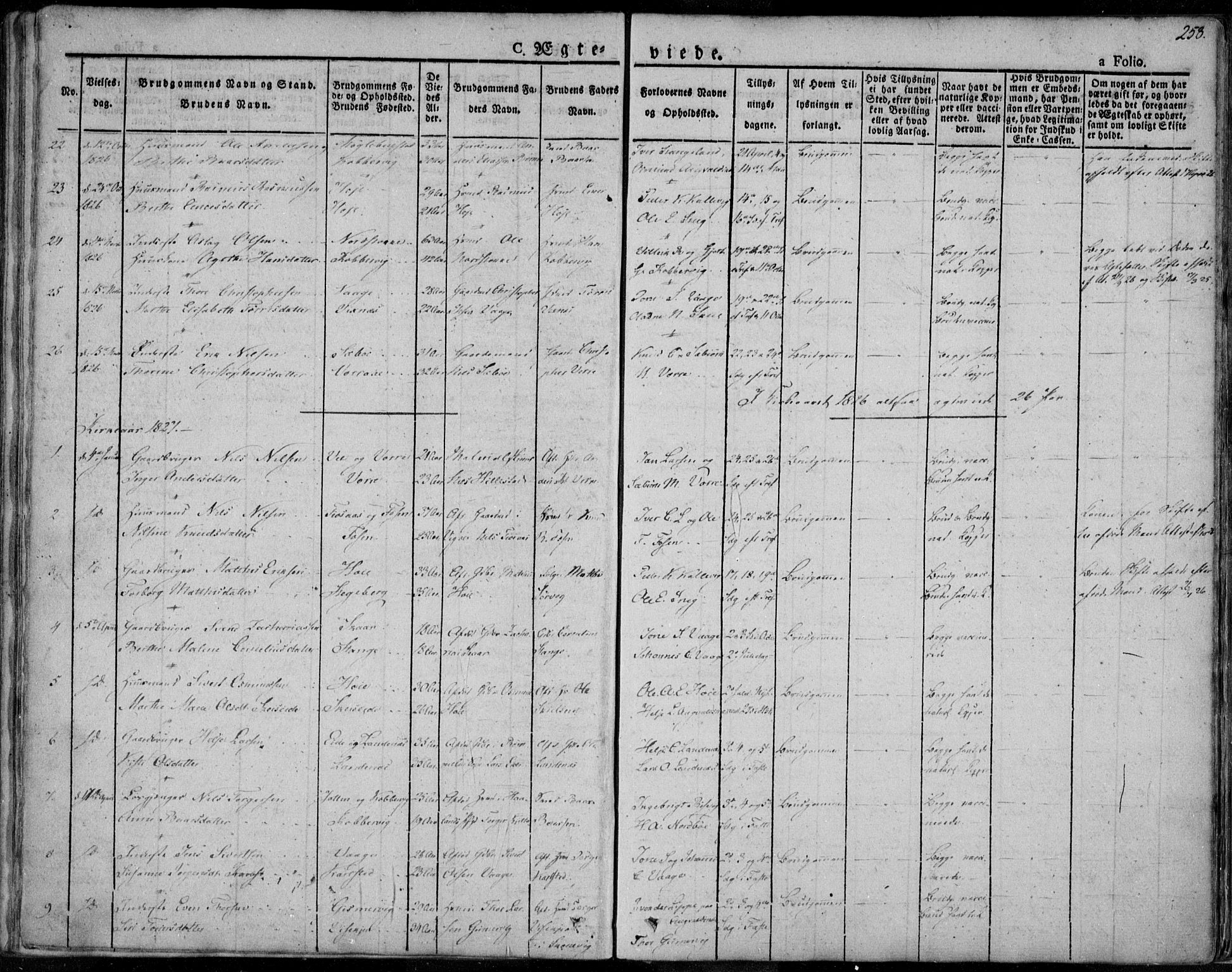 Avaldsnes sokneprestkontor, SAST/A -101851/H/Ha/Haa/L0005: Parish register (official) no. A 5.1, 1825-1841, p. 258