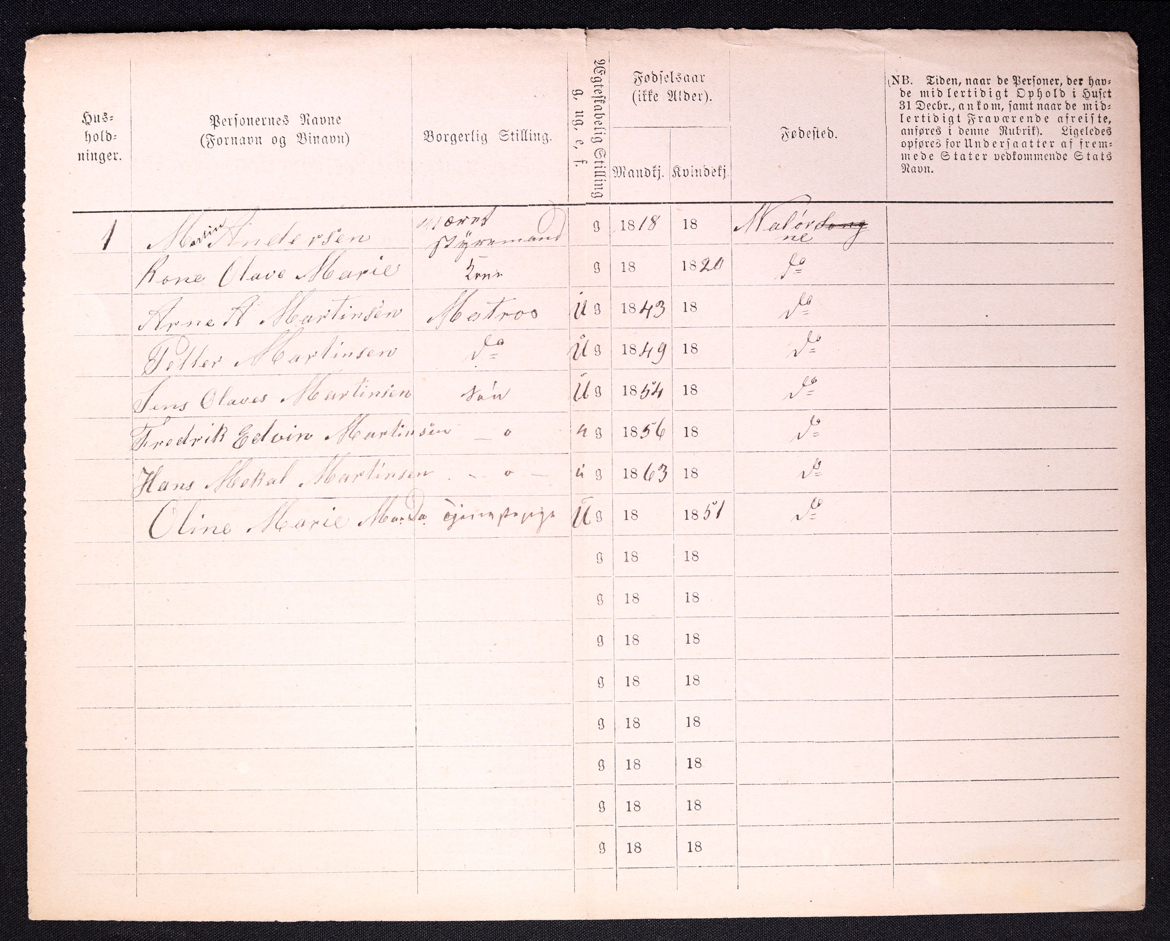 RA, 1870 census for 0103 Fredrikstad, 1870, p. 1514