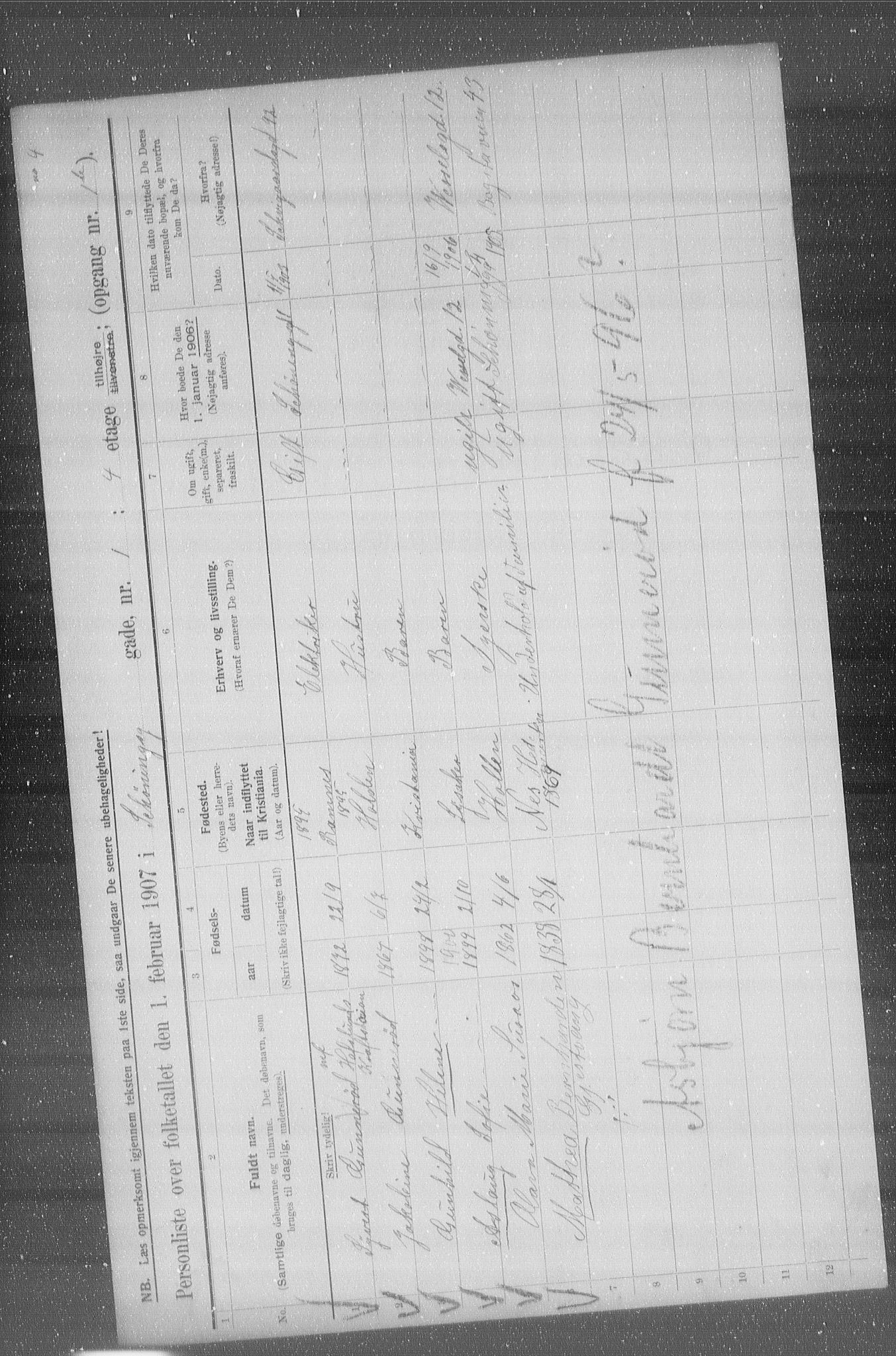 OBA, Municipal Census 1907 for Kristiania, 1907, p. 47646