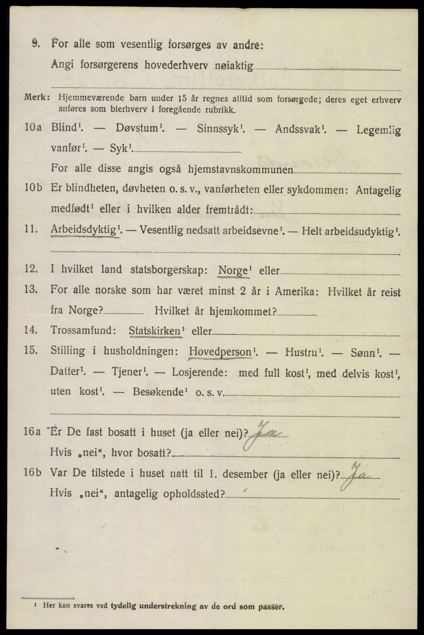 SAK, 1920 census for Iveland, 1920, p. 416