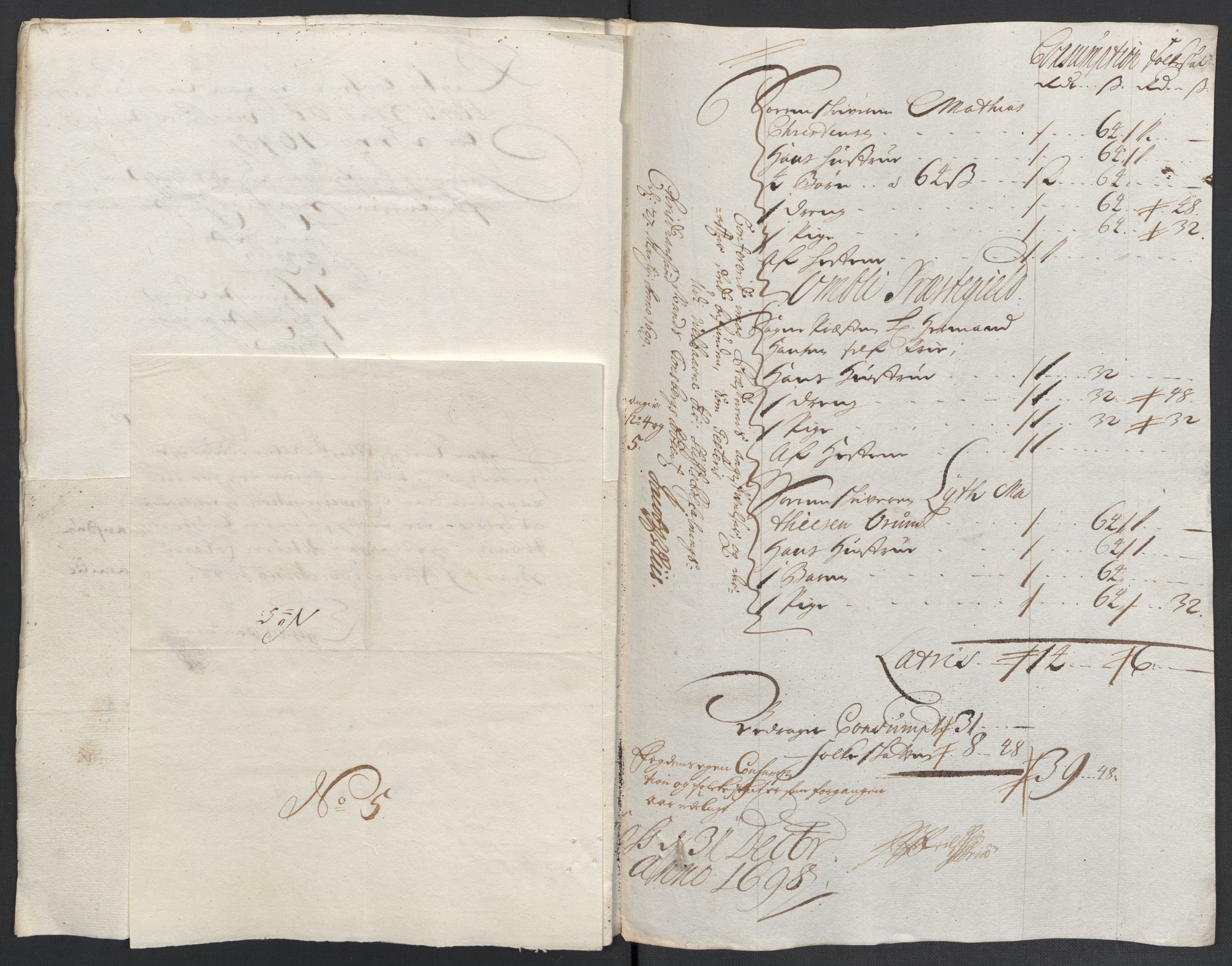 Rentekammeret inntil 1814, Reviderte regnskaper, Fogderegnskap, RA/EA-4092/R40/L2445: Fogderegnskap Råbyggelag, 1697-1699, p. 155