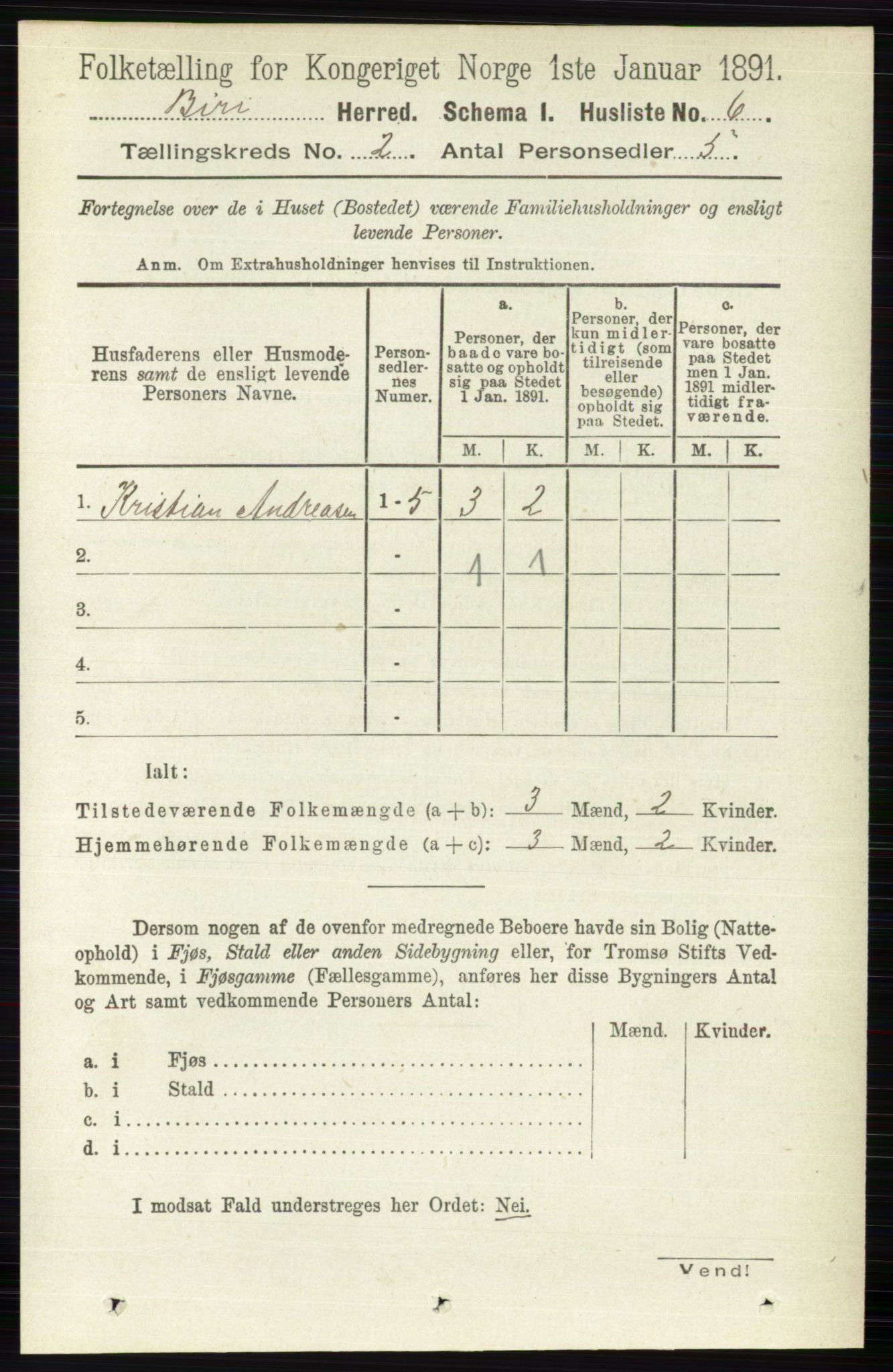 RA, 1891 census for 0525 Biri, 1891, p. 463