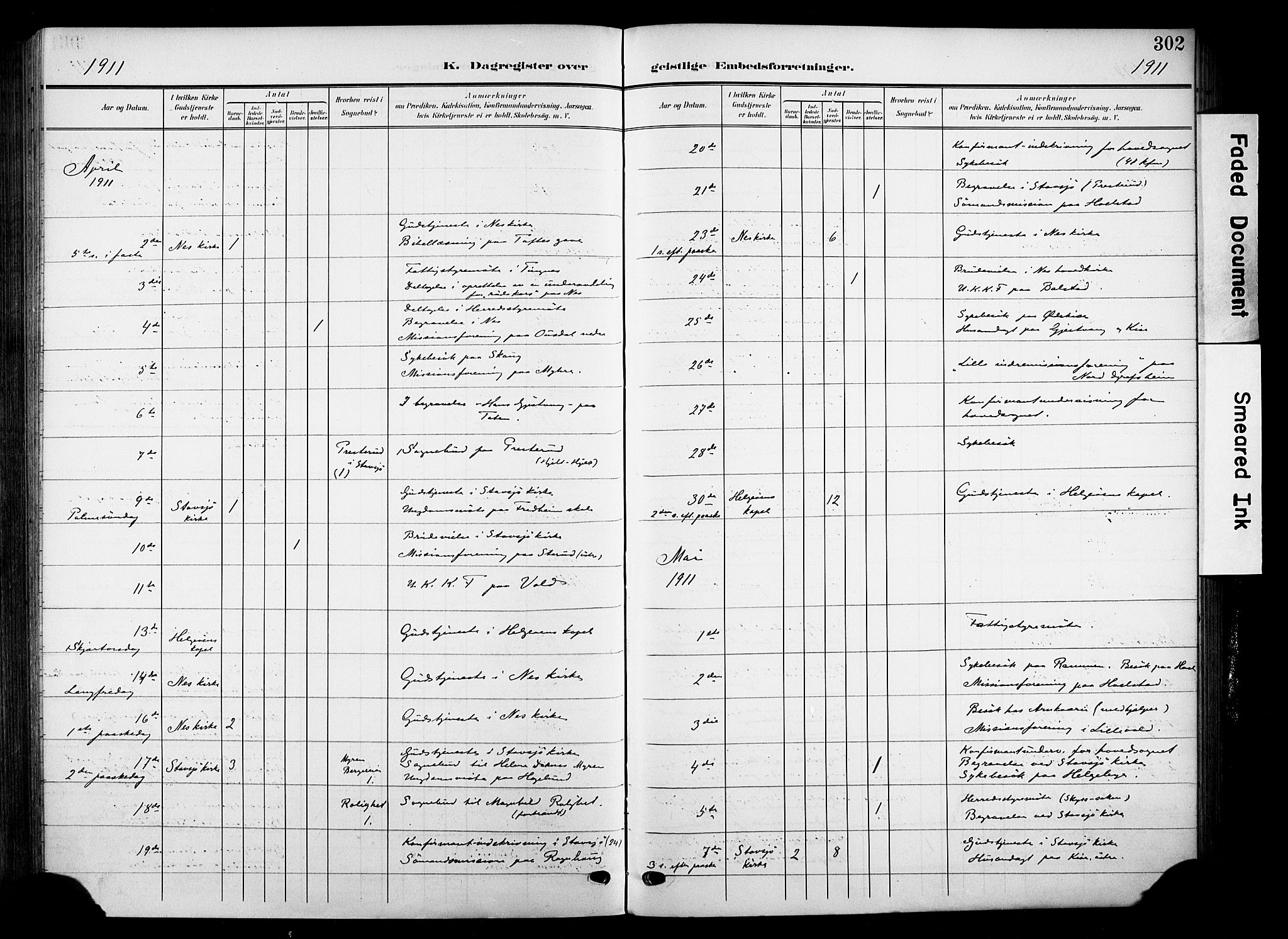 Nes prestekontor, Hedmark, AV/SAH-PREST-020/K/Ka/L0014: Parish register (official) no. 14, 1906-1929, p. 302