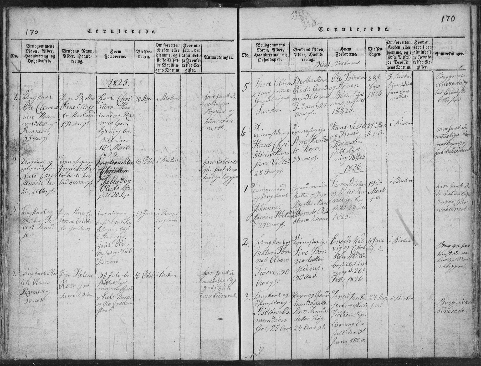 Hetland sokneprestkontor, SAST/A-101826/30/30BA/L0001: Parish register (official) no. A 1, 1816-1856, p. 170