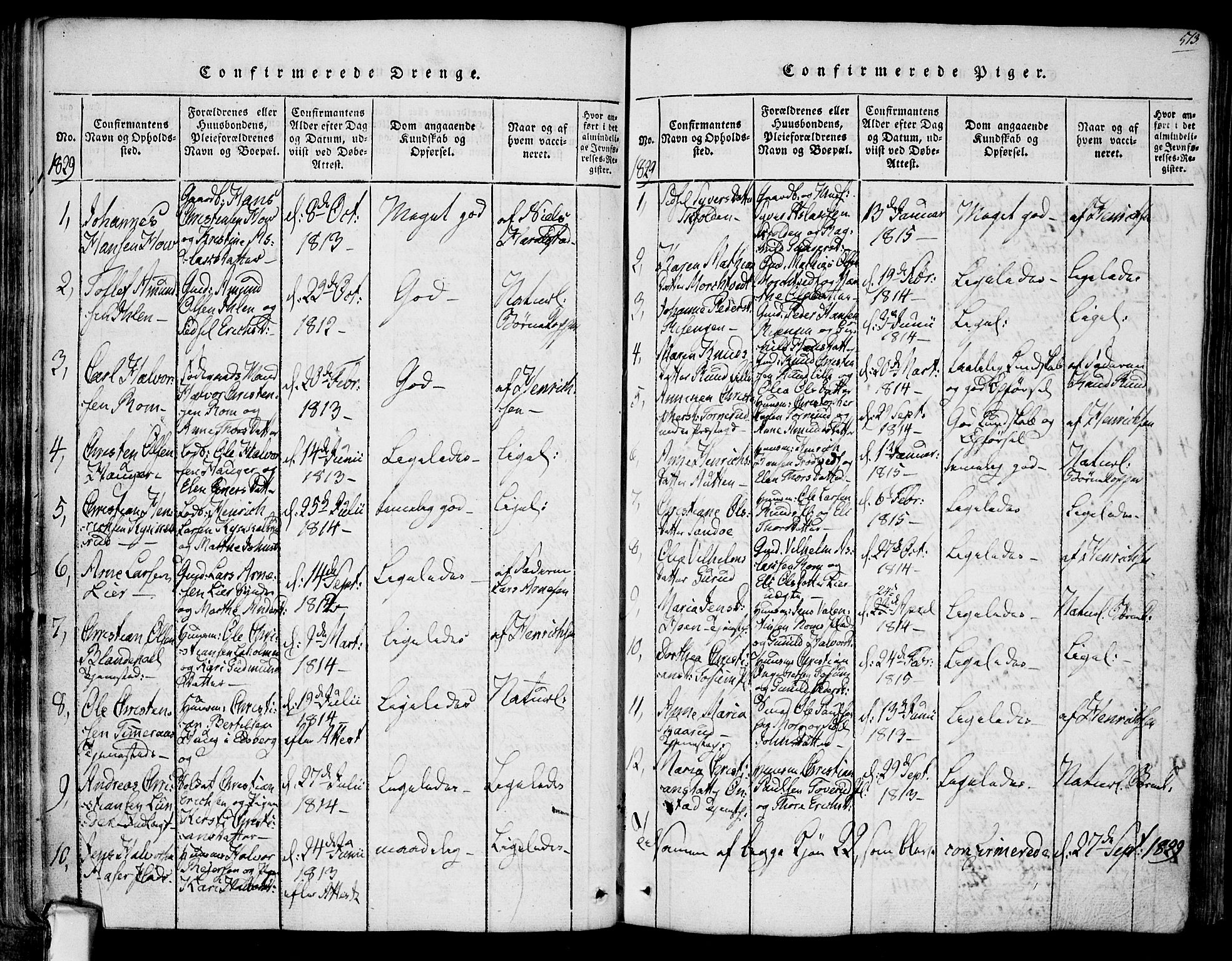 Askim prestekontor Kirkebøker, AV/SAO-A-10900/F/Fa/L0004: Parish register (official) no. 4, 1817-1846, p. 512-513