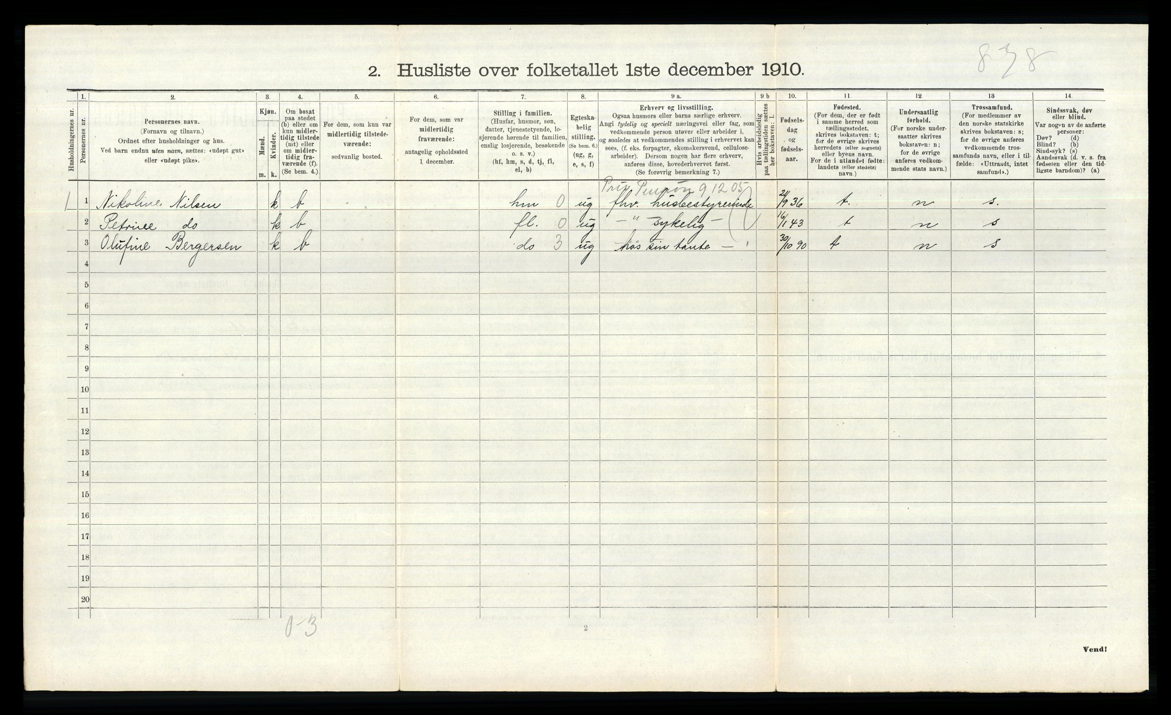 RA, 1910 census for Nesodden, 1910, p. 789