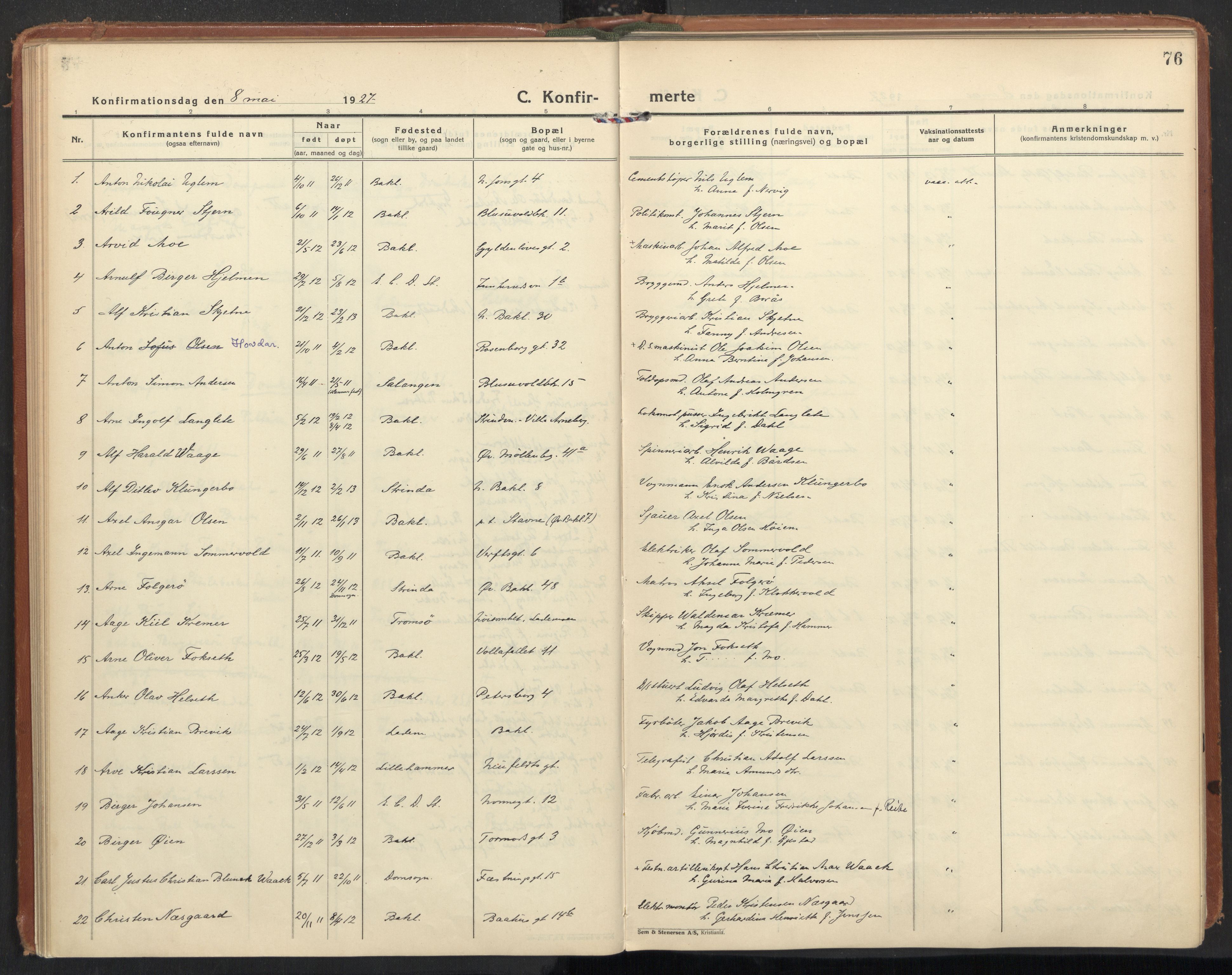 Ministerialprotokoller, klokkerbøker og fødselsregistre - Sør-Trøndelag, SAT/A-1456/604/L0208: Parish register (official) no. 604A28, 1923-1937, p. 76