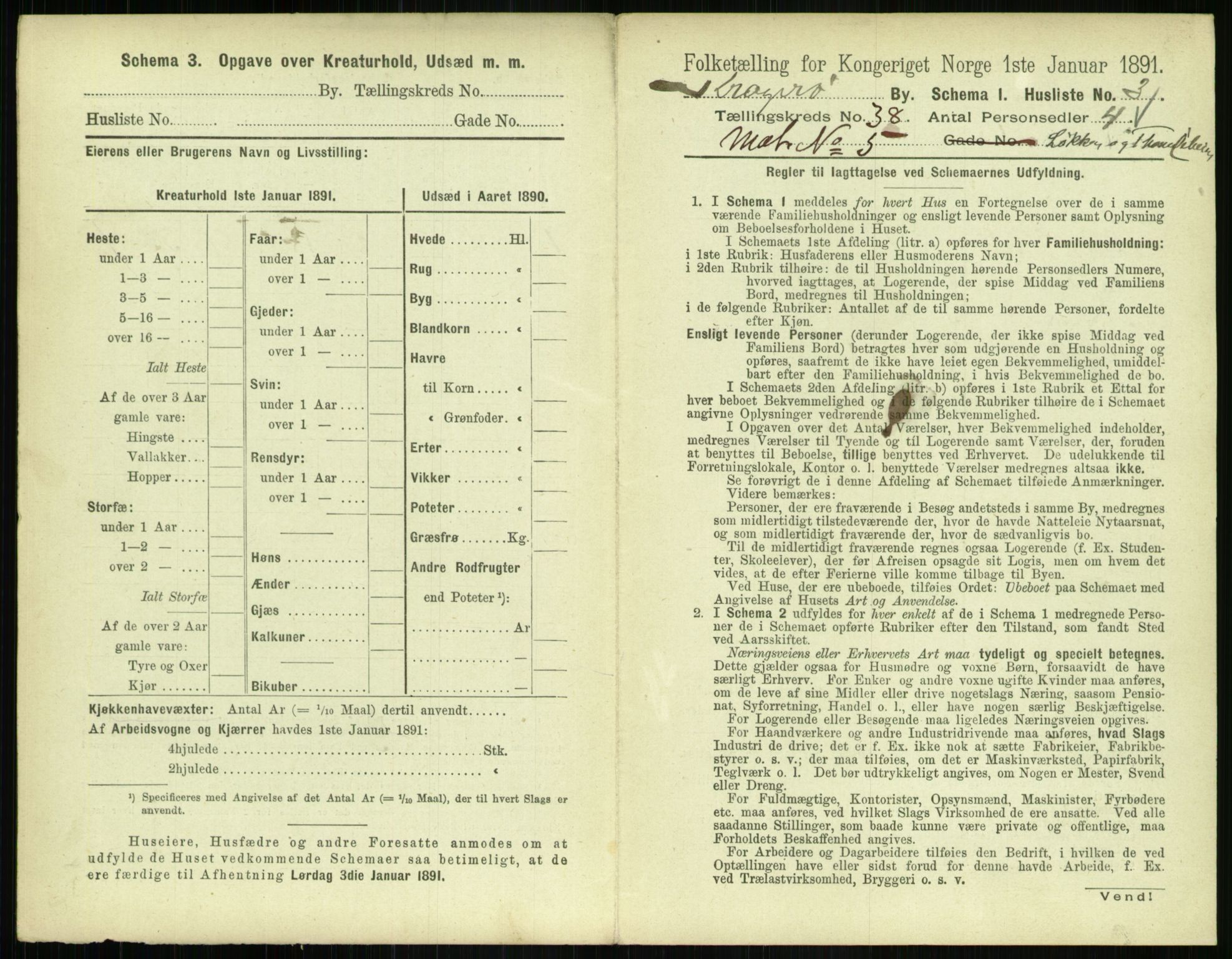 RA, 1891 census for 0801 Kragerø, 1891, p. 1558