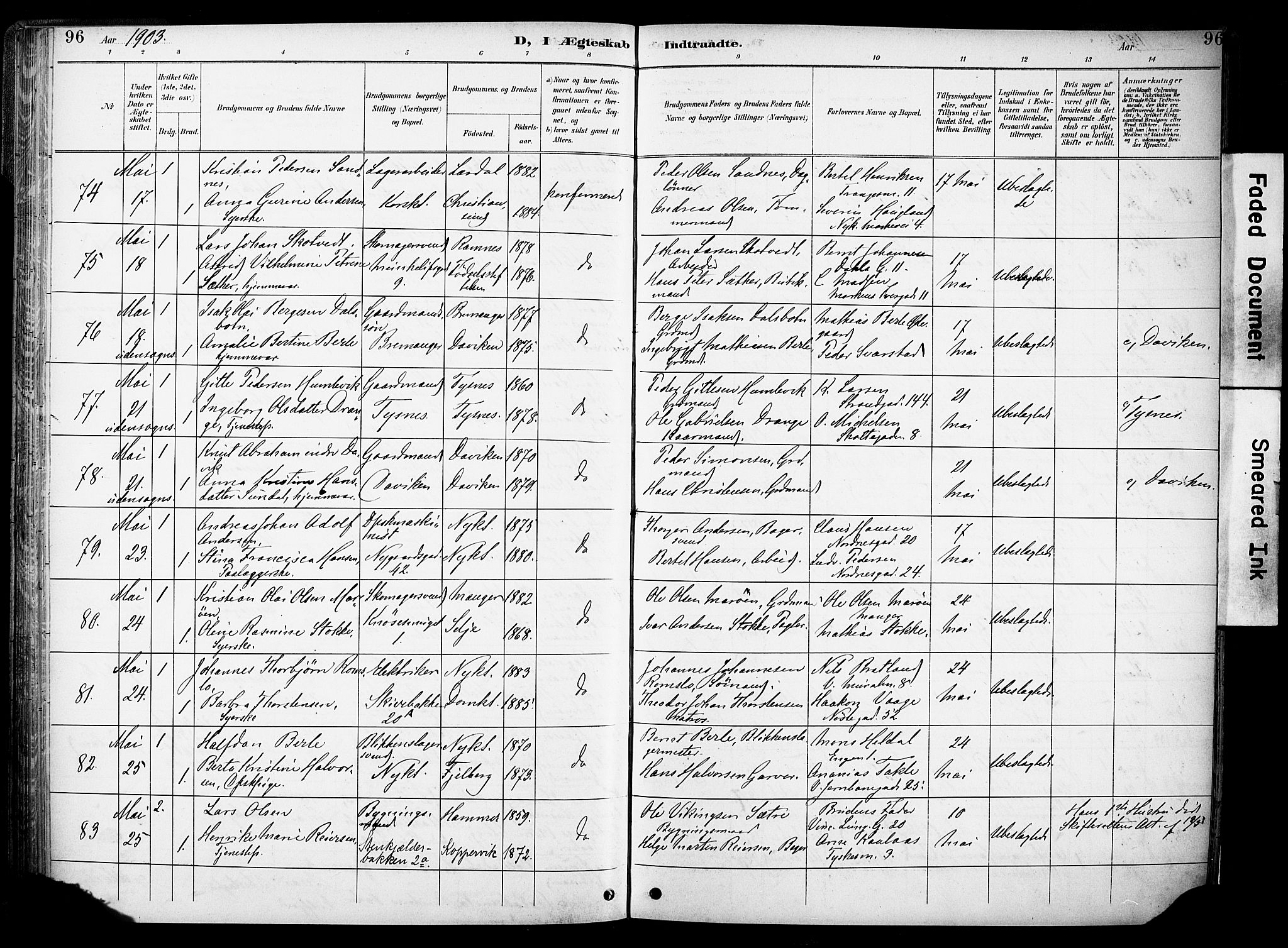 Nykirken Sokneprestembete, SAB/A-77101/H/Haa/L0034: Parish register (official) no. D 4, 1896-1905, p. 96