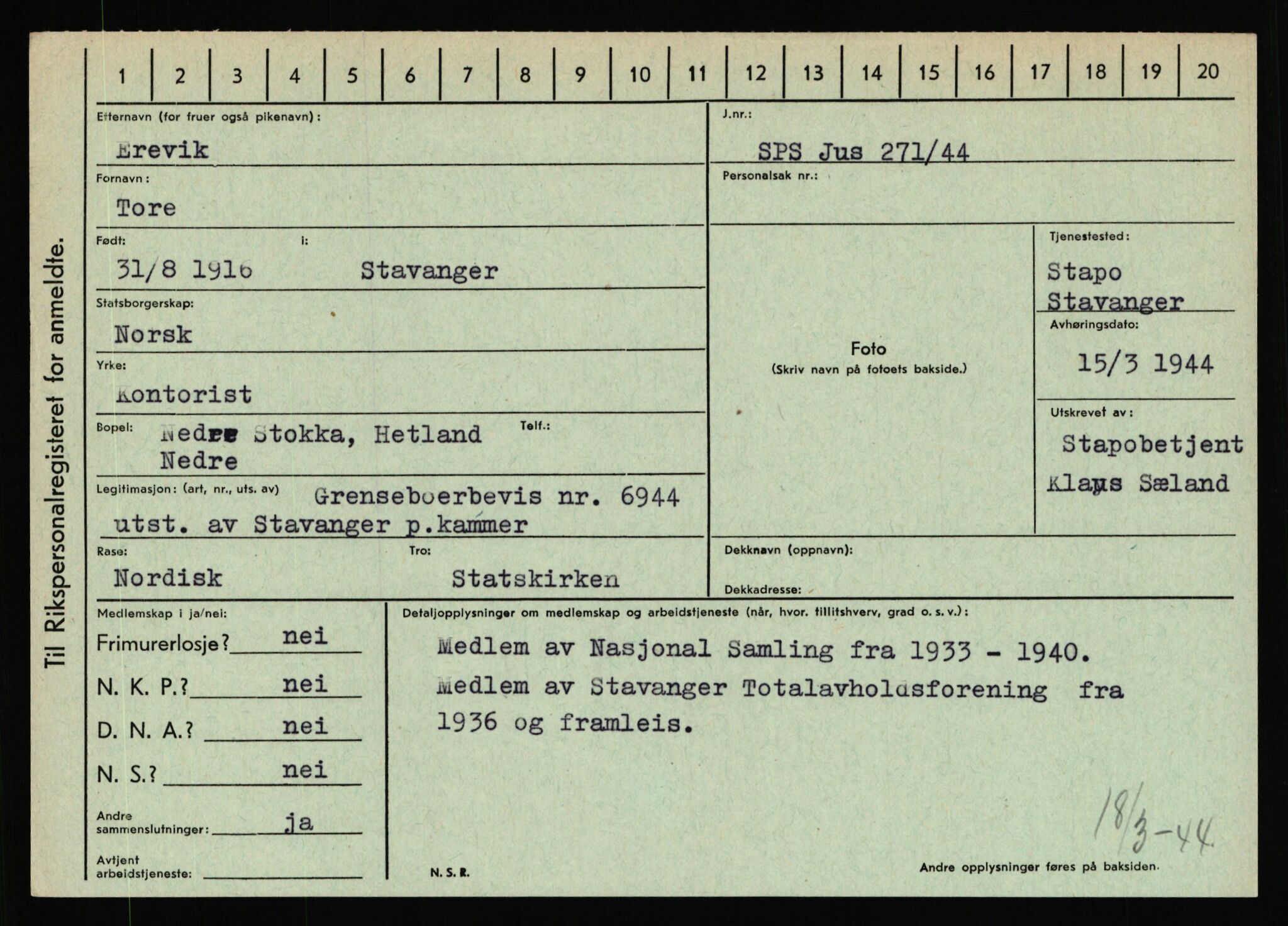 Statspolitiet - Hovedkontoret / Osloavdelingen, AV/RA-S-1329/C/Ca/L0004: Eid - funn av gjenstander	, 1943-1945, p. 1450