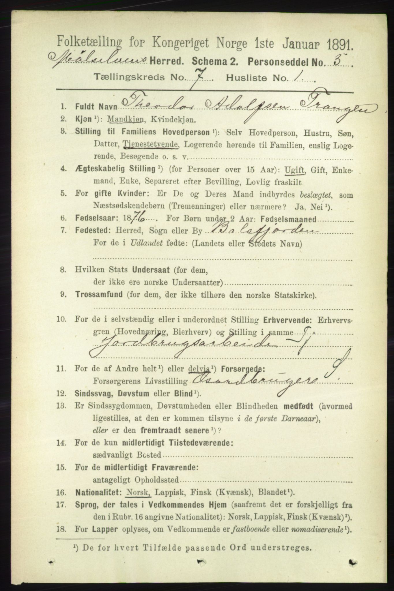 RA, 1891 census for 1924 Målselv, 1891, p. 2217