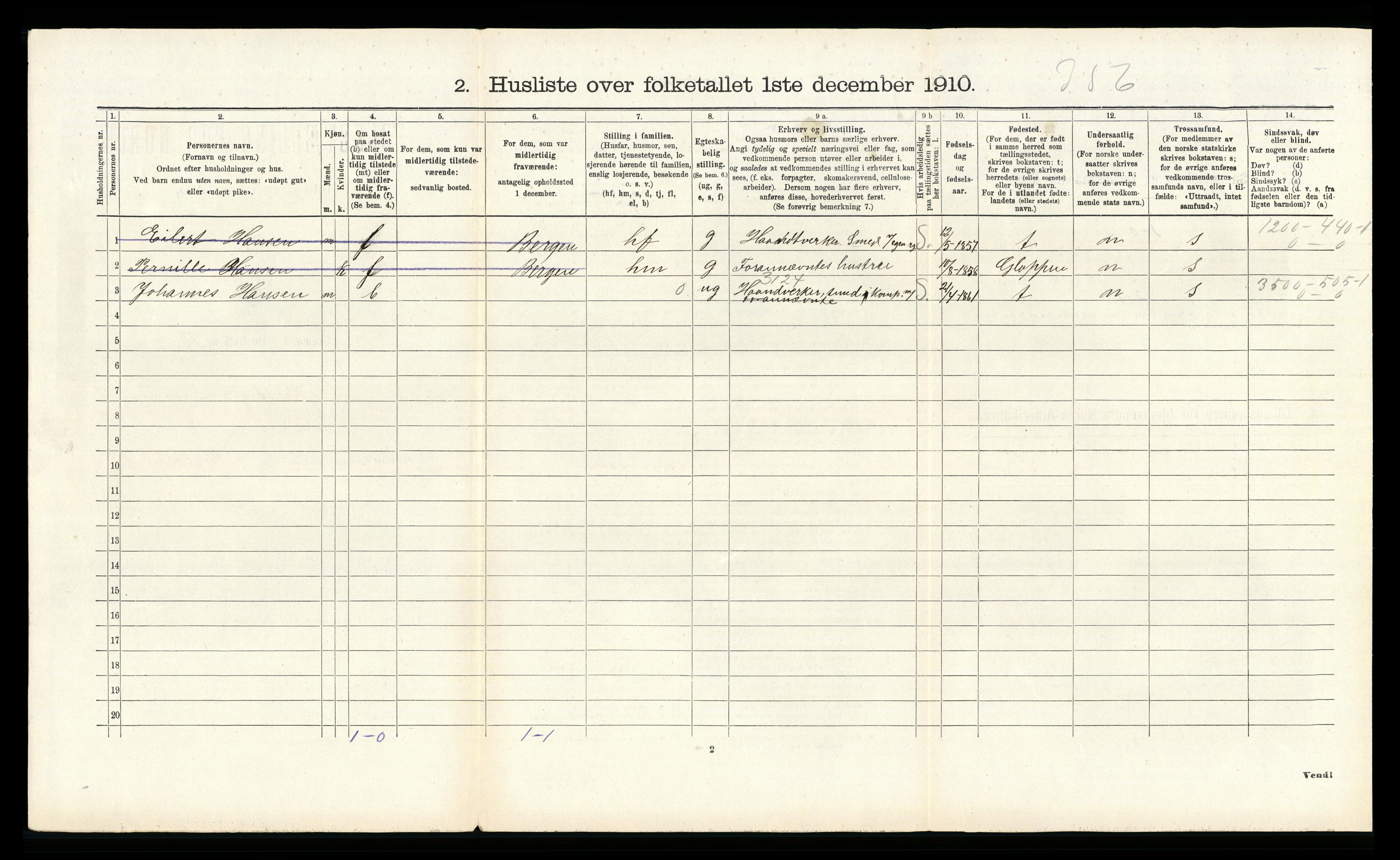 RA, 1910 census for Herdla, 1910, p. 353