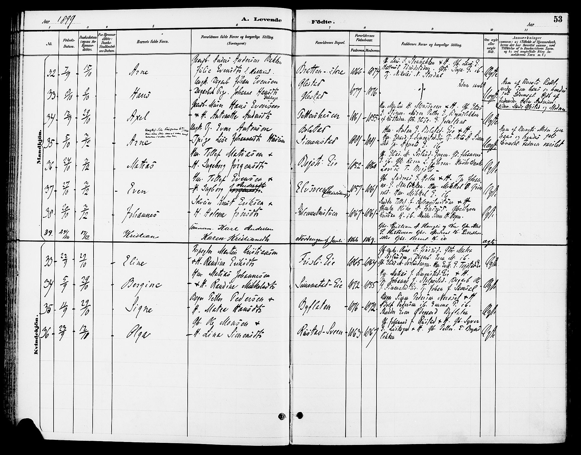 Ringsaker prestekontor, AV/SAH-PREST-014/L/La/L0014: Parish register (copy) no. 14, 1891-1904, p. 53
