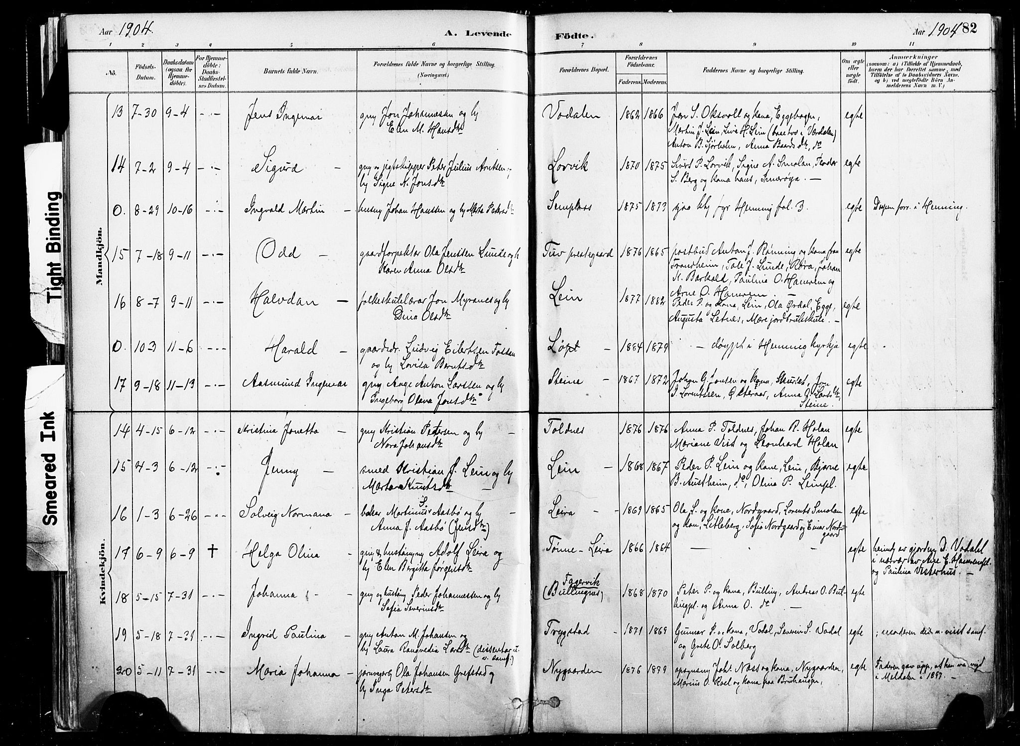 Ministerialprotokoller, klokkerbøker og fødselsregistre - Nord-Trøndelag, AV/SAT-A-1458/735/L0351: Parish register (official) no. 735A10, 1884-1908, p. 82